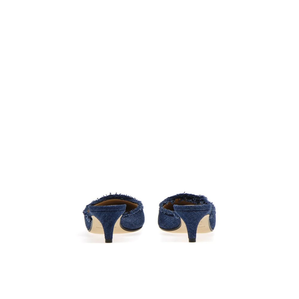 Pantoletten in Denim-Optik von Sergio Rossi