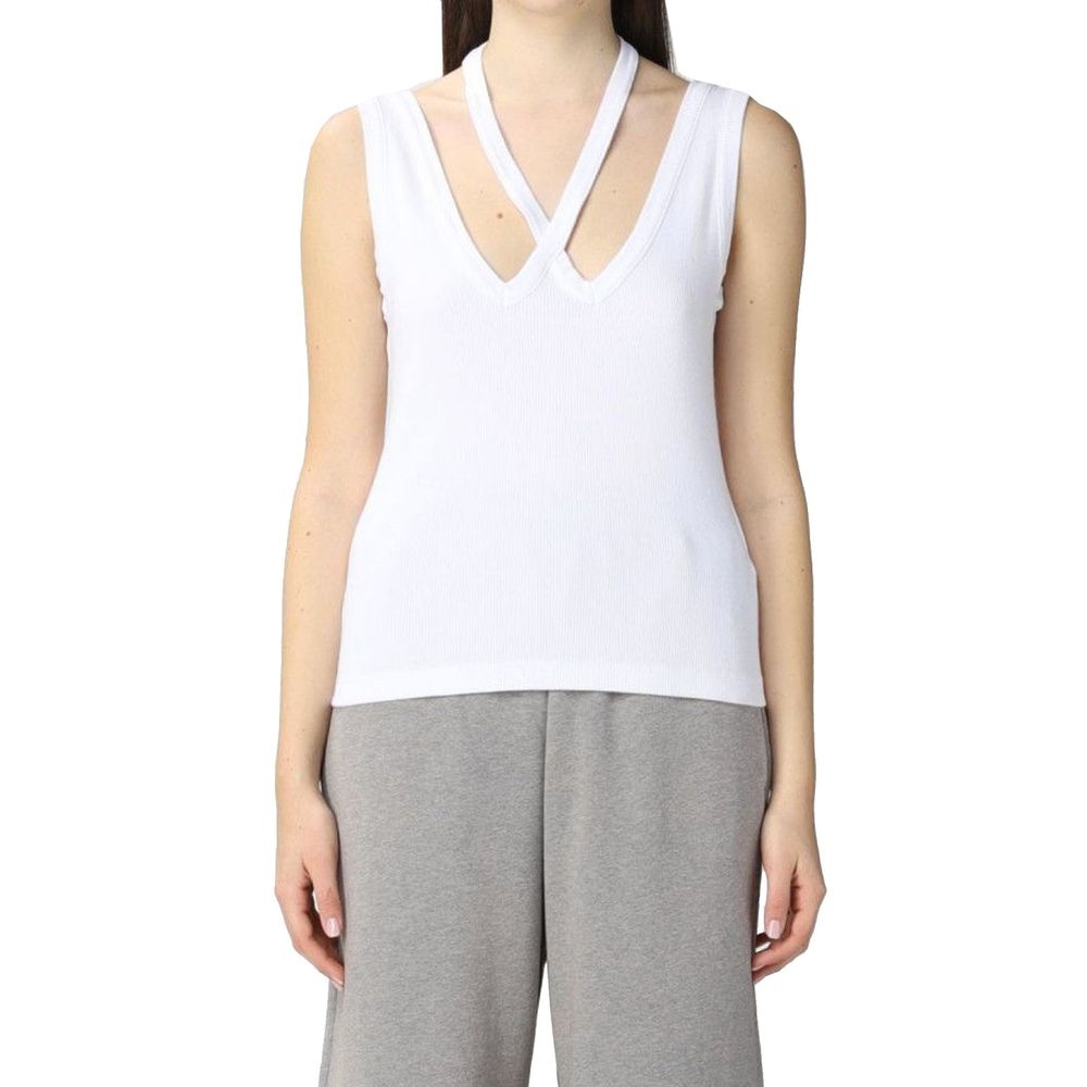 MM6 Maison Margiela – Geripptes Baumwolltop