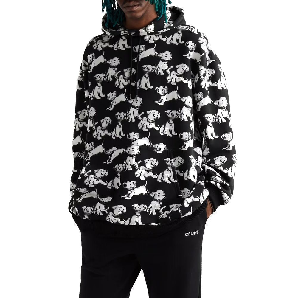 Celine Sweatshirt mit Hunde-Print und Kapuze