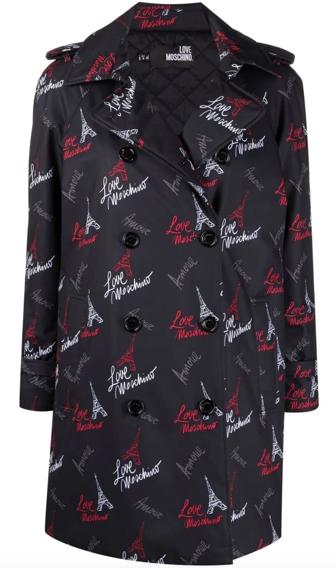 Love Moschino Coats Black Woman