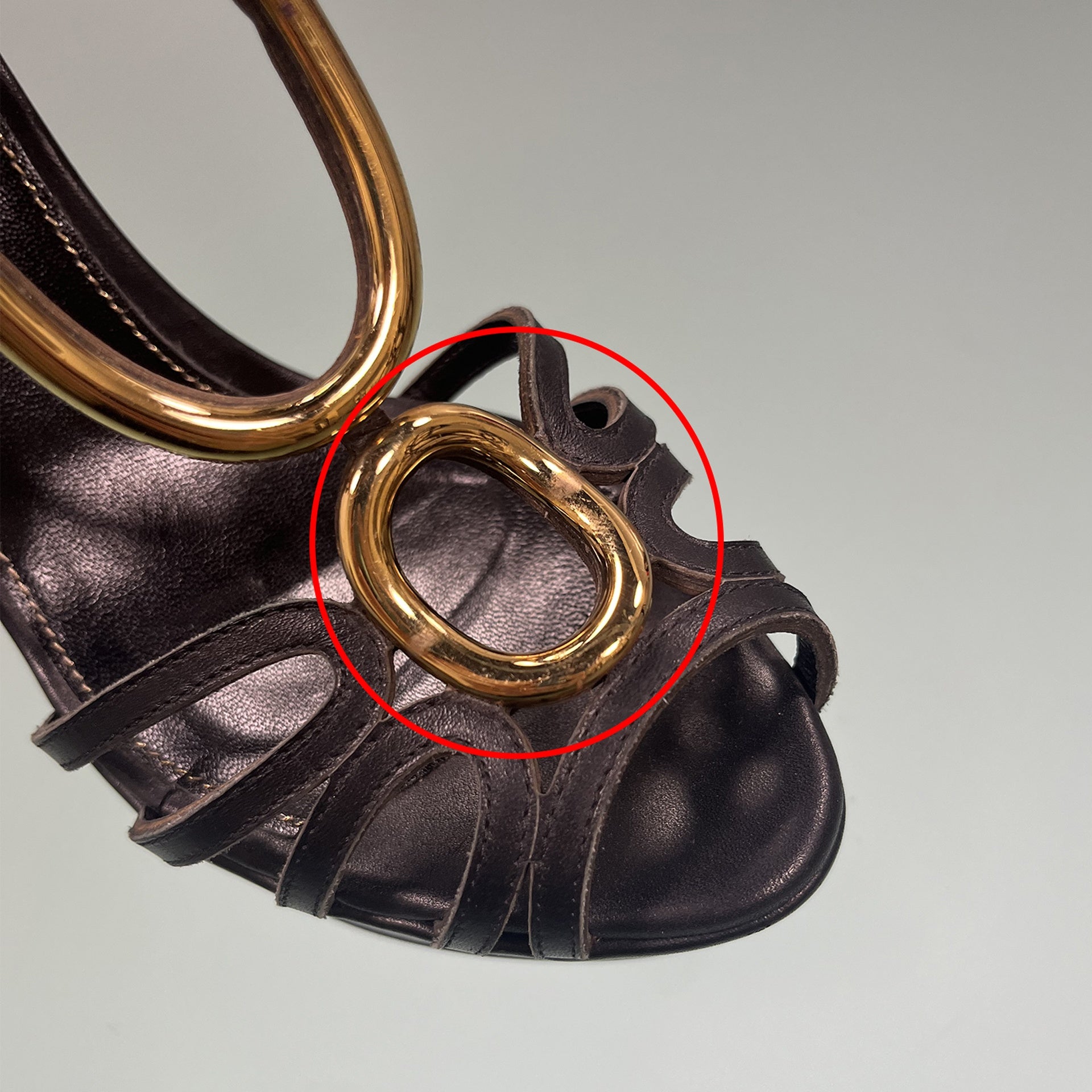 Sergio Rossi Leather Cut Out Farrah Sandals