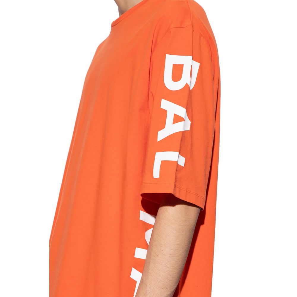 Orangefarbenes Baumwoll-T-Shirt von Balmain