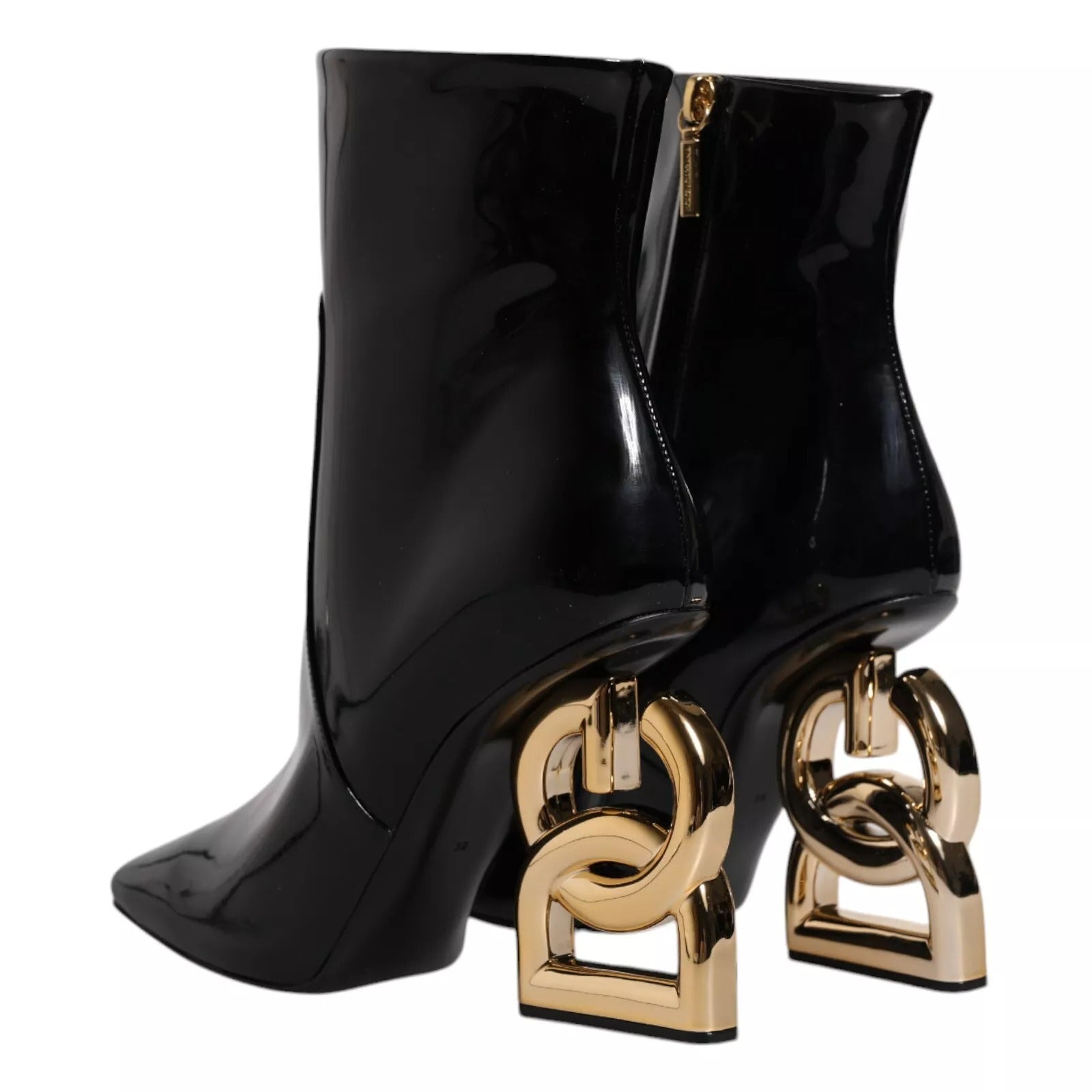 Dolce &amp; Gabbana – Schwarze Jackie-Stiefel aus Leder mit halbhoher Wadenhöhe