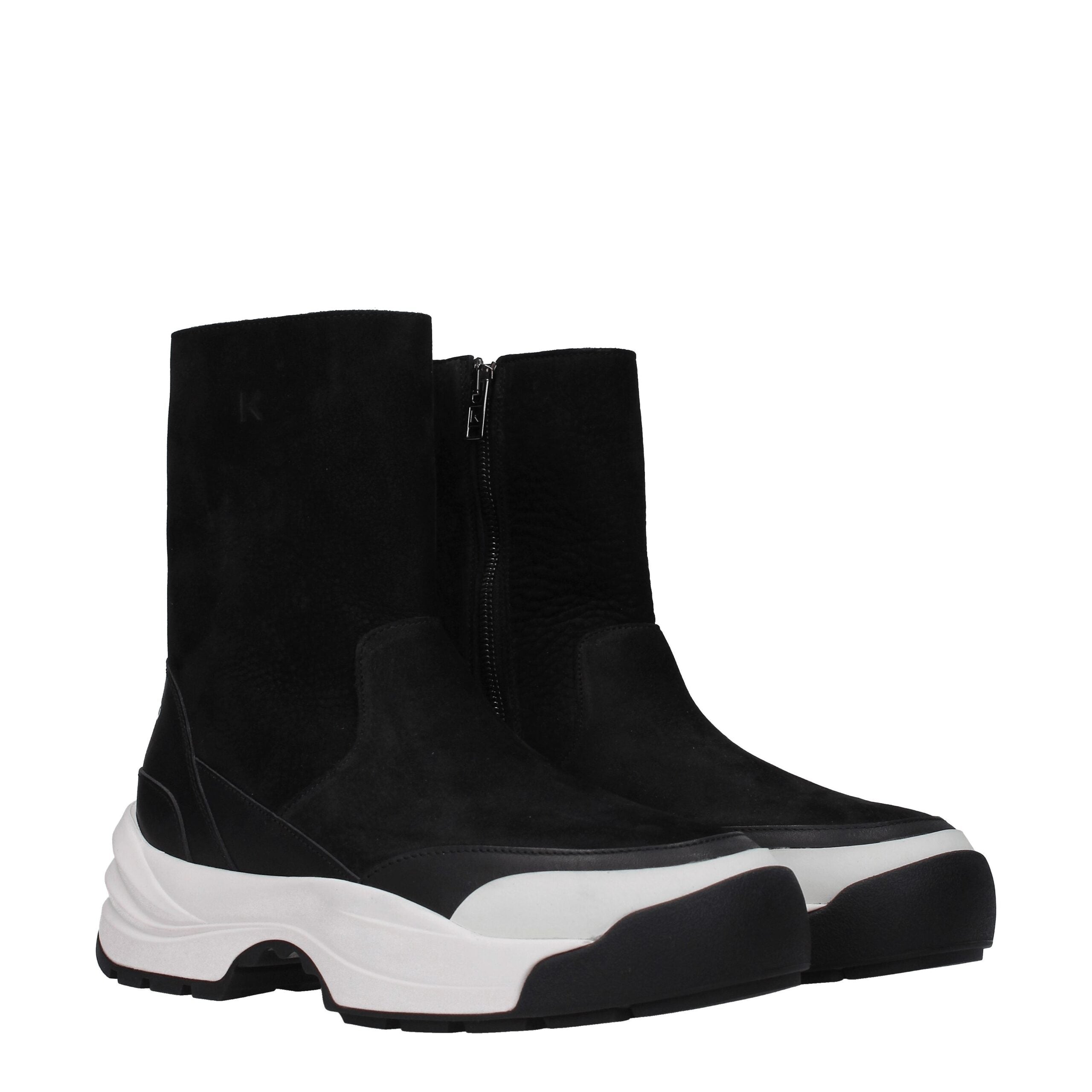 Kenzo Schwarze Lederstiefelette