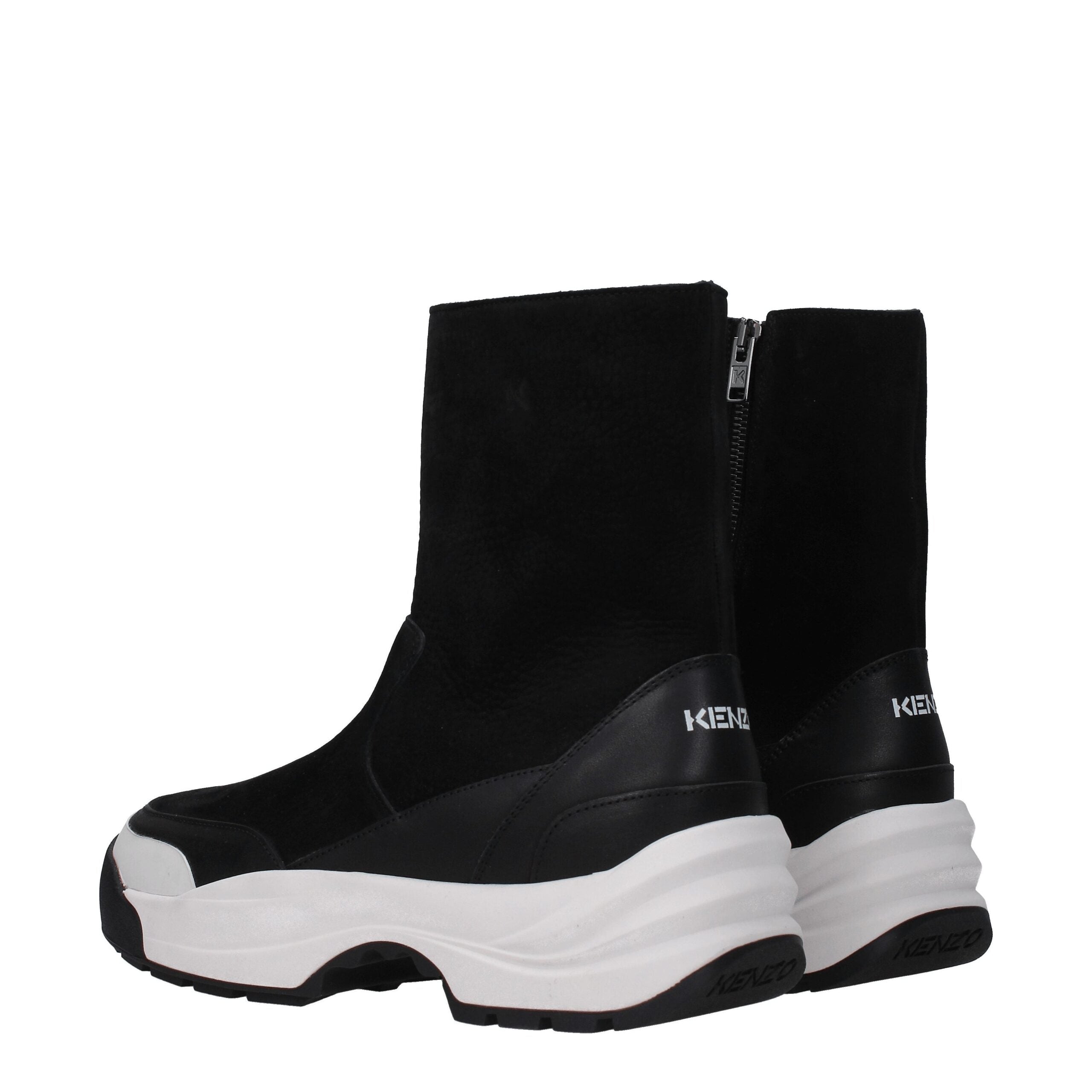 Kenzo Schwarze Lederstiefelette
