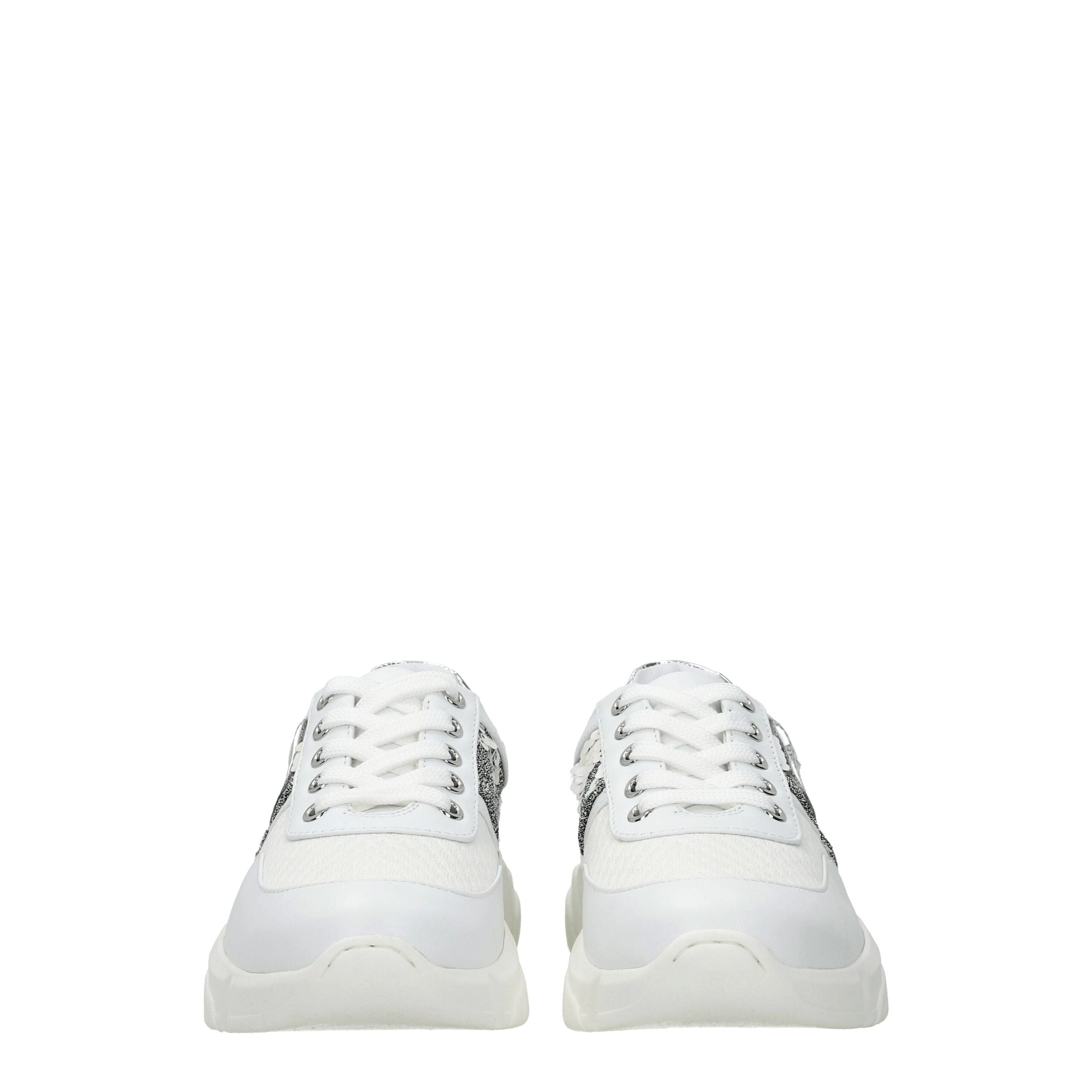 Love Moschino – Weiße Stoff-Sneaker