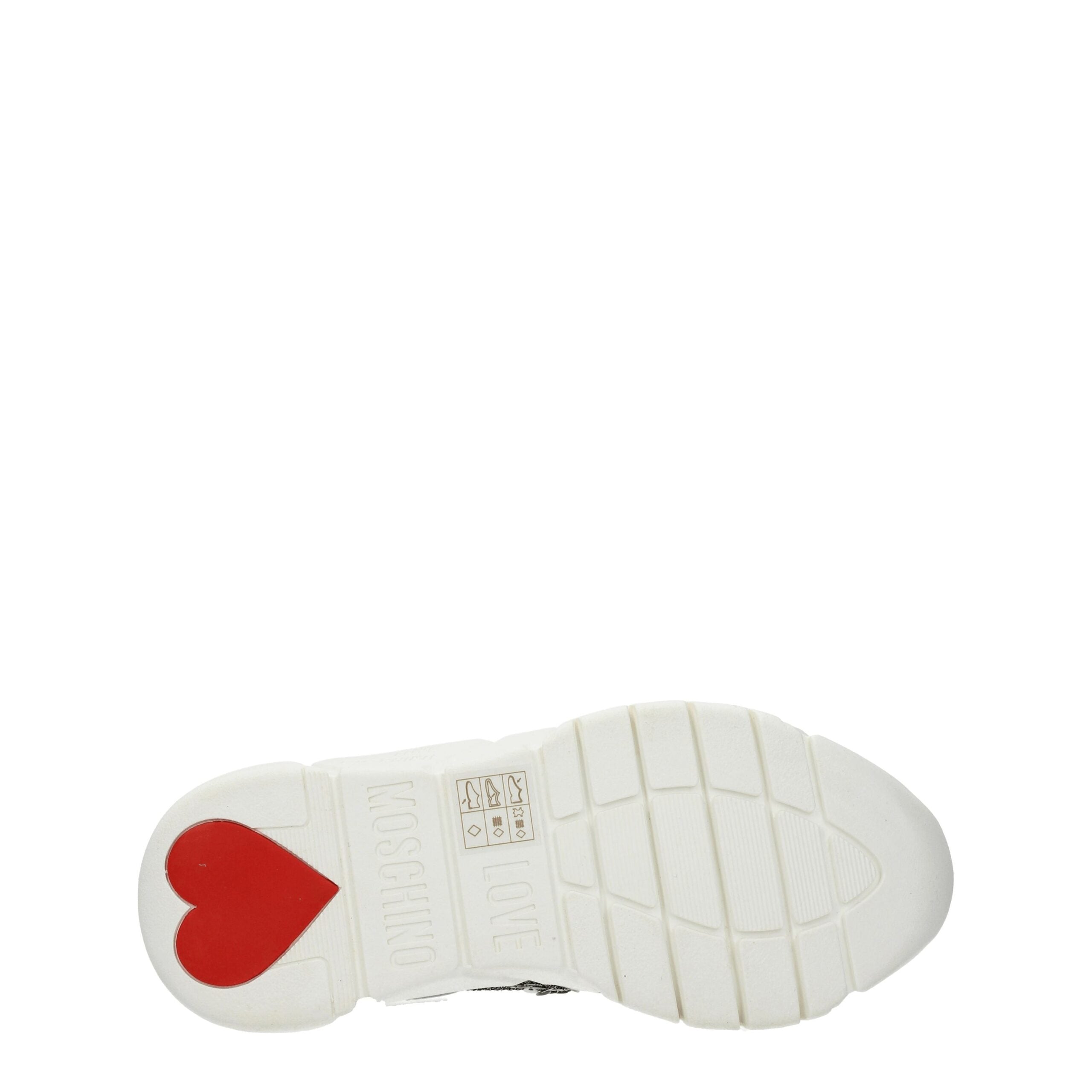 Love Moschino – Weiße Stoff-Sneaker
