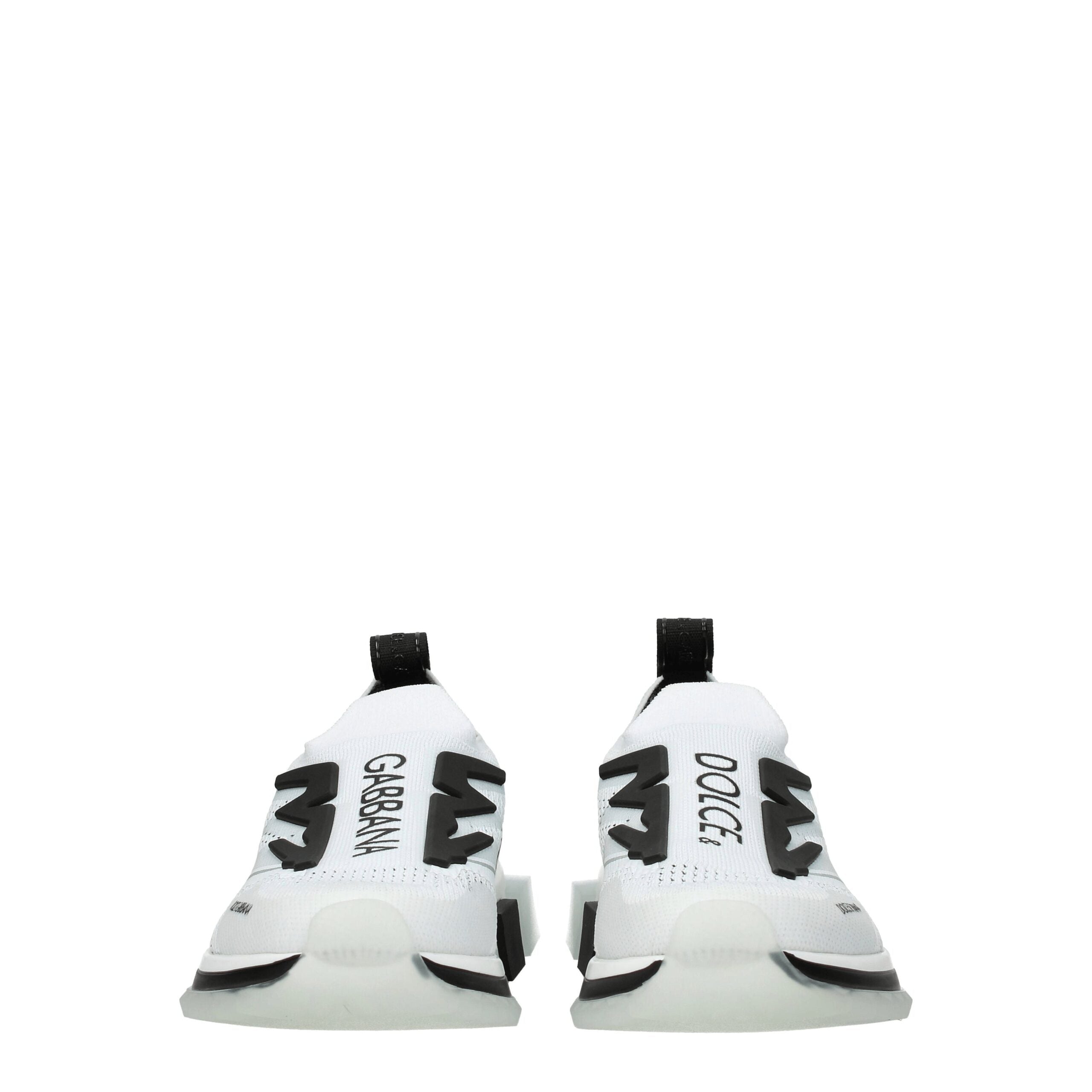 Dolce & Gabbana White Fabric Athletic Sneakers