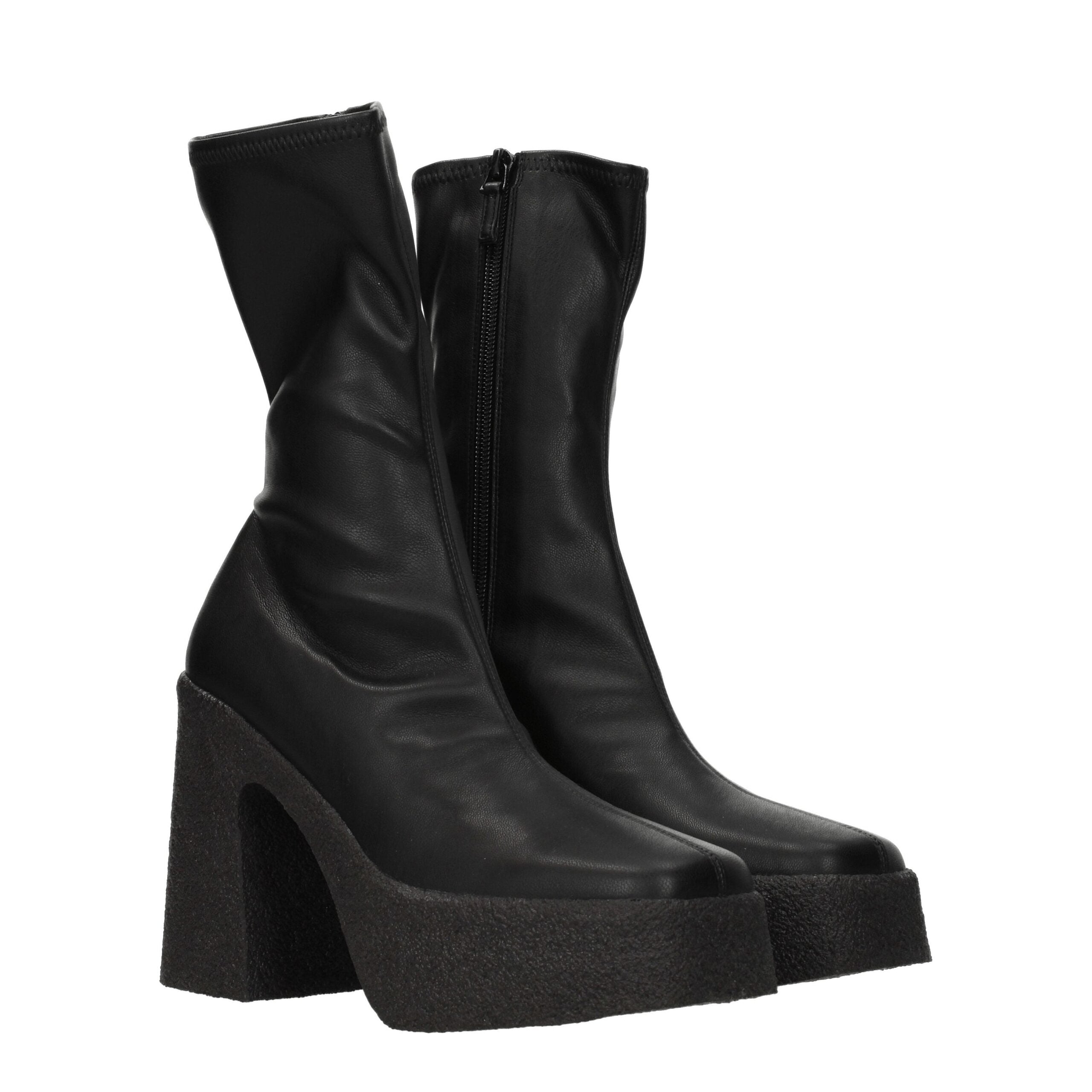Stella McCartney Black Leather Ankle Boots