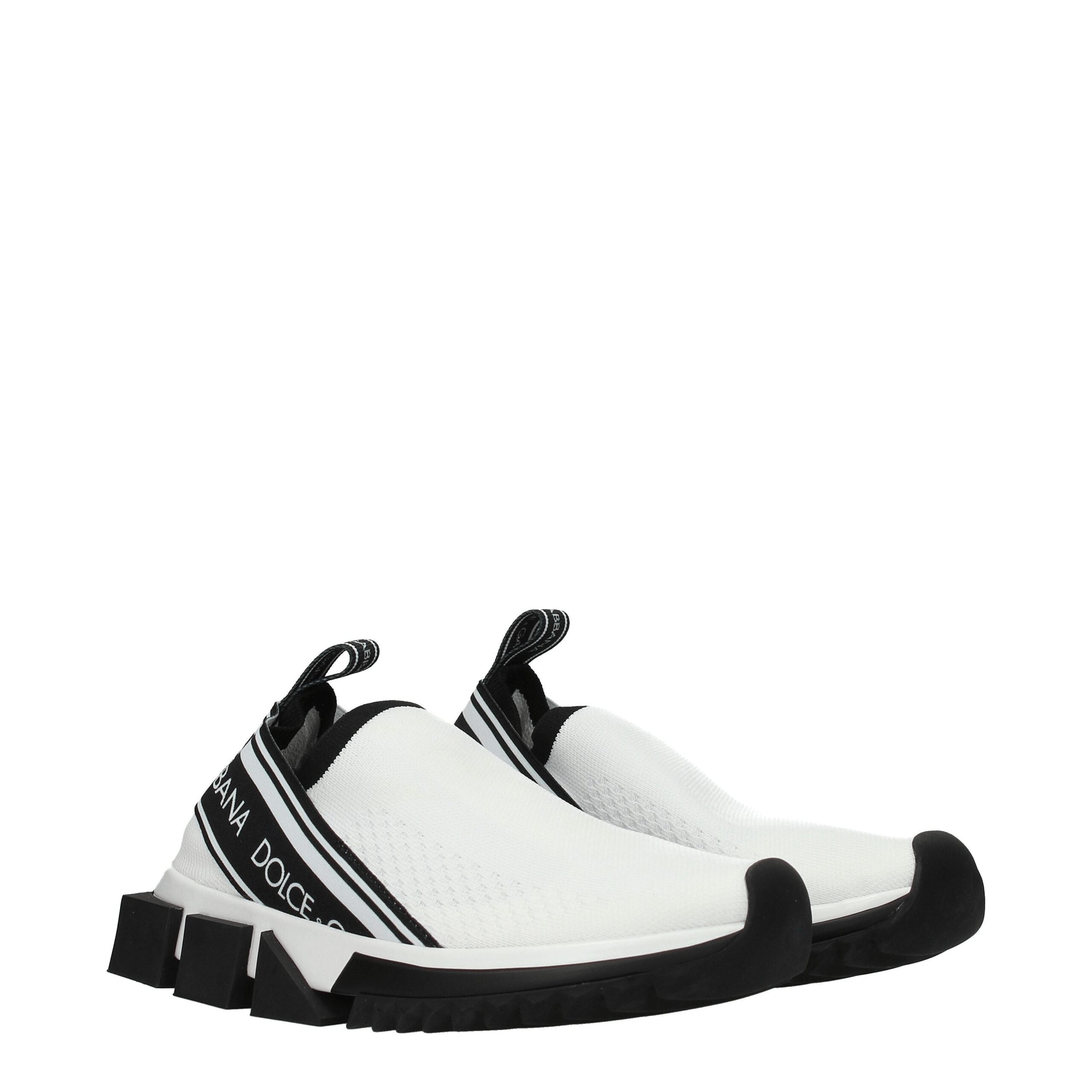 Dolce &amp; Gabbana – Weiße Stoff-Sneaker