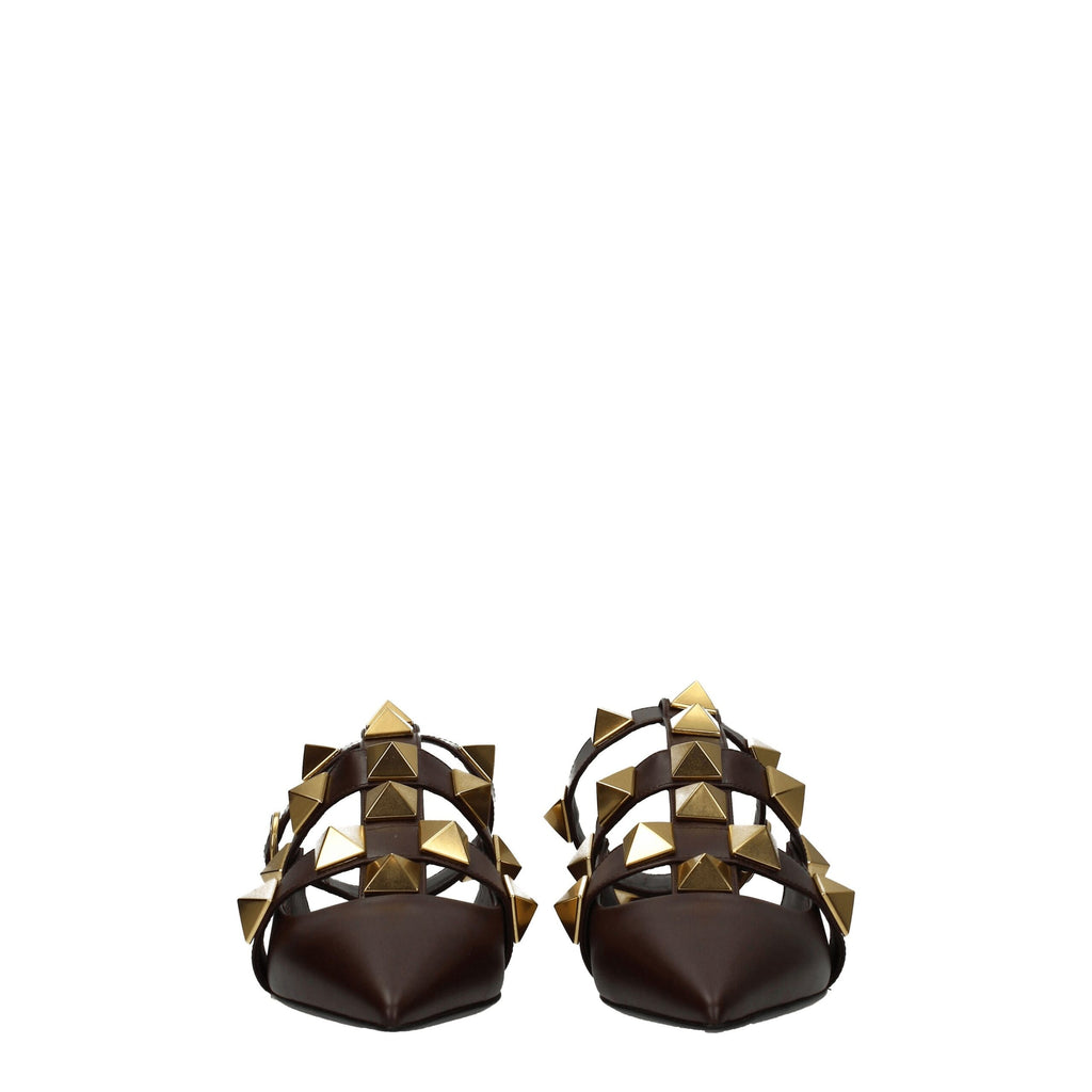 Valentino Garavani Braune Ledersandale