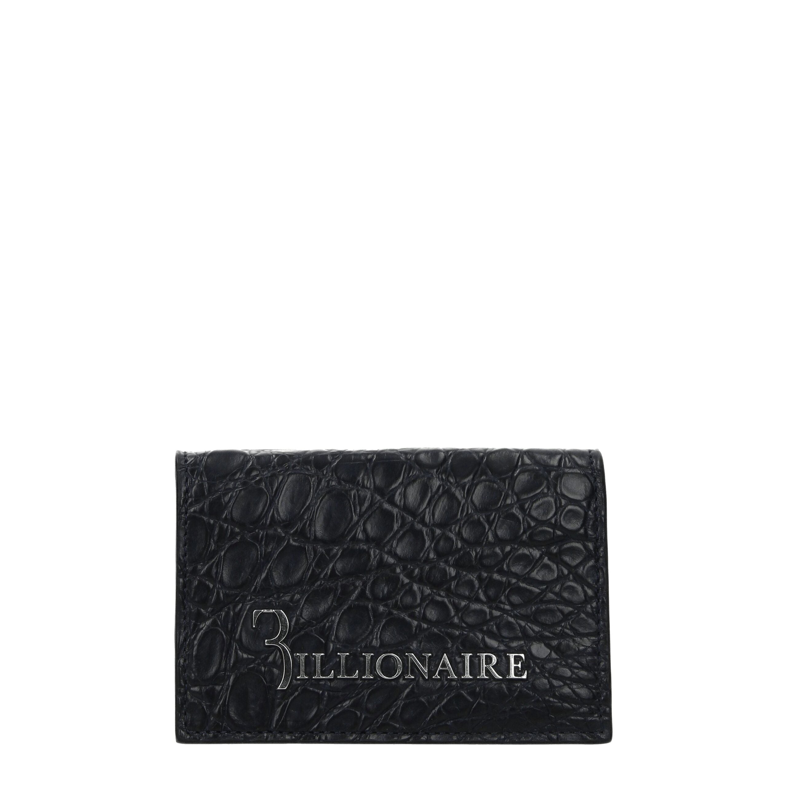 Billionaire Italian Couture Kartenetui aus blauem Krokodil