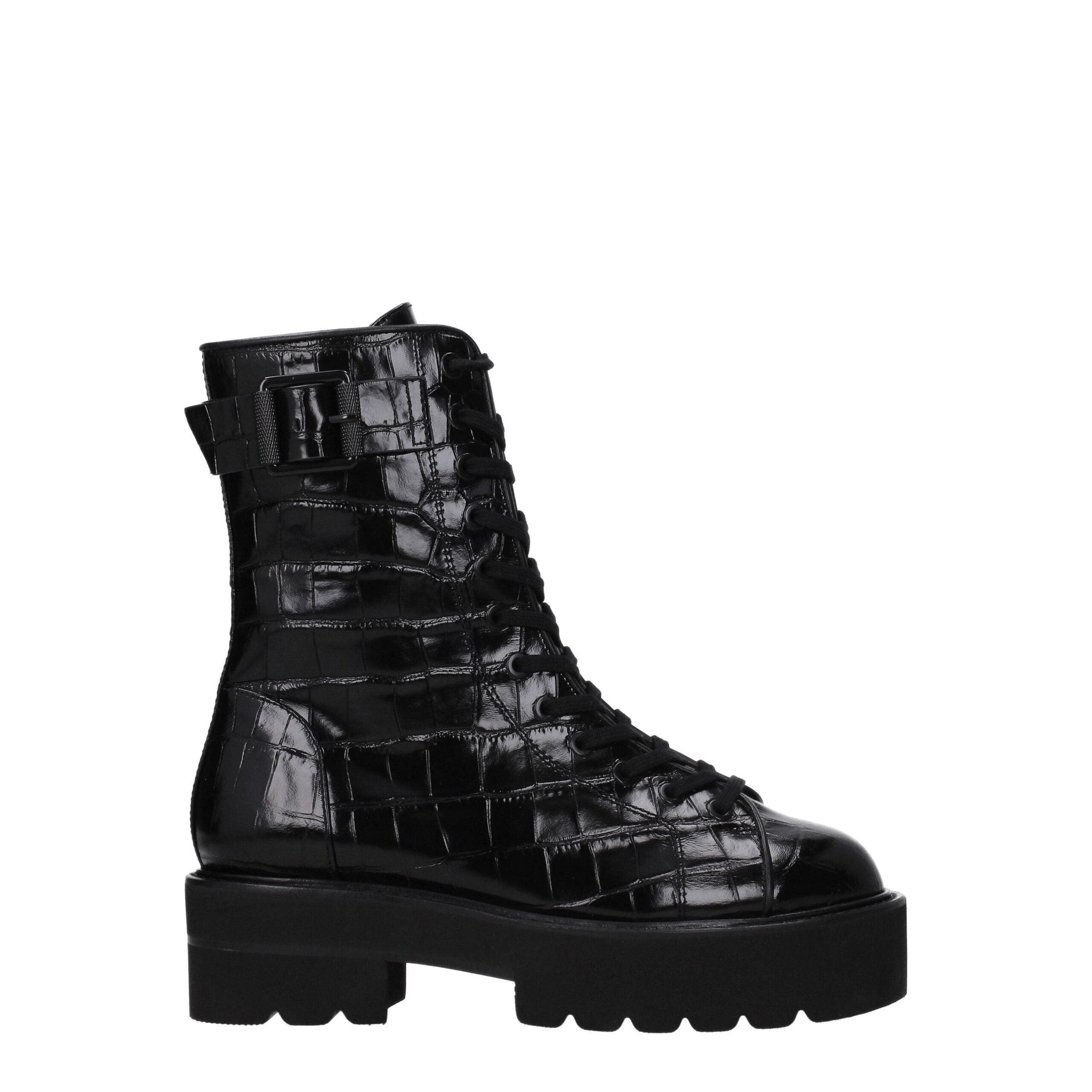 Stuart Weitzman – Schwarze Lederstiefelette