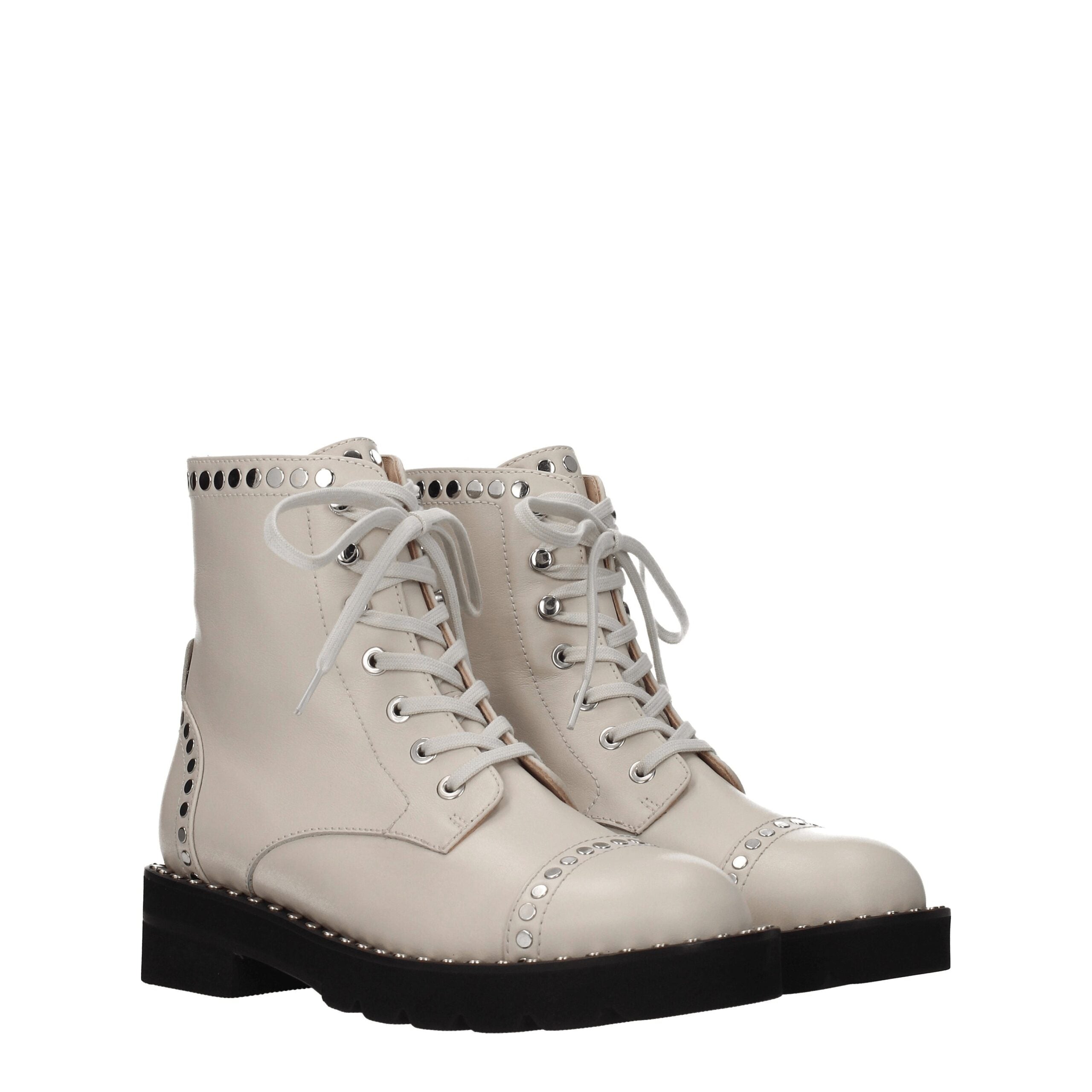 Stuart Weitzman Beige Lederstiefelette