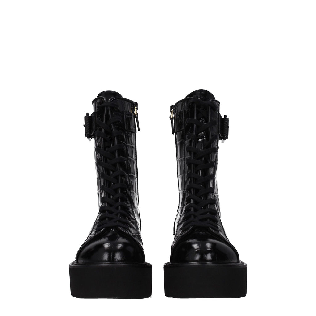 Stuart Weitzman – Schwarze Lederstiefelette