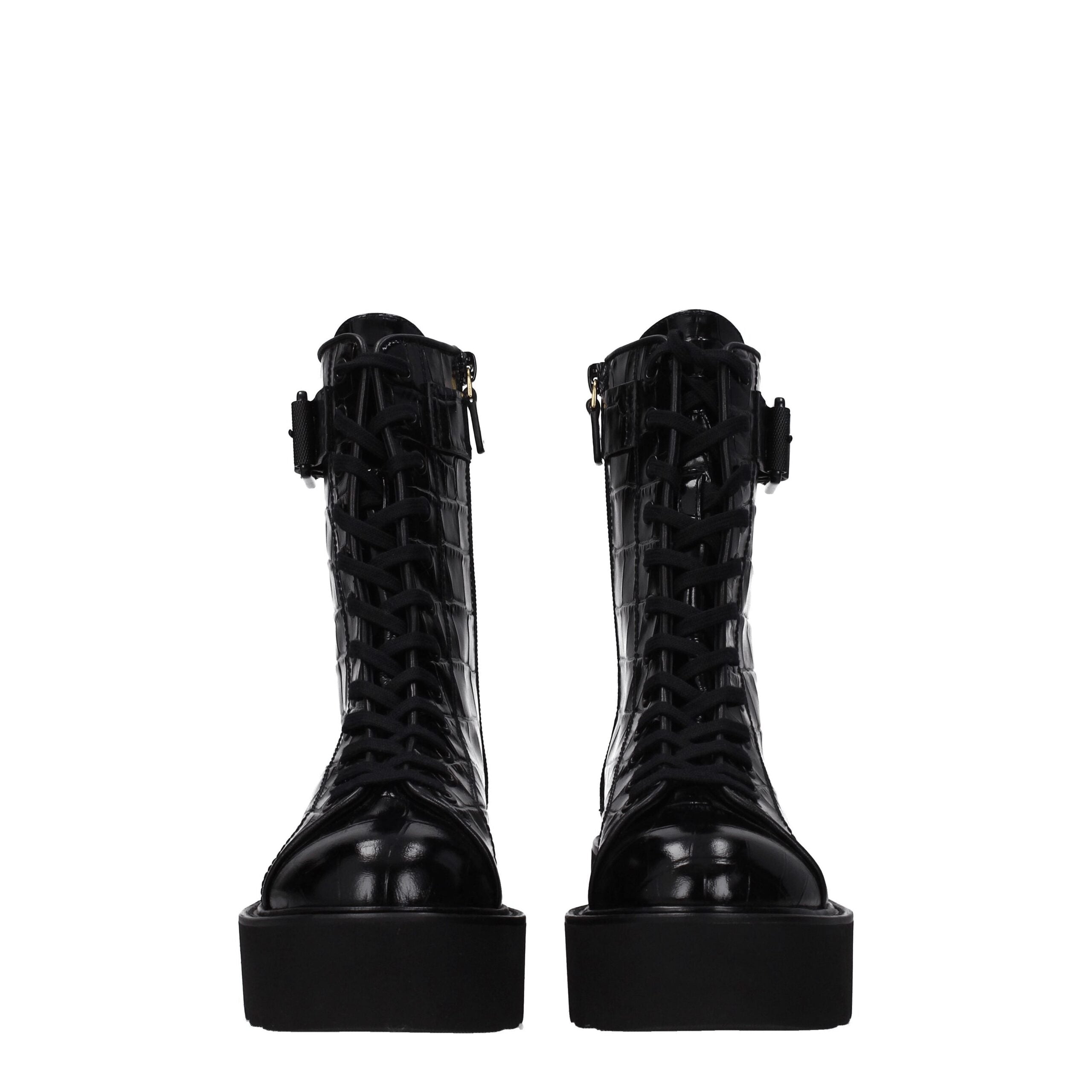 Stuart Weitzman – Schwarze Lederstiefelette