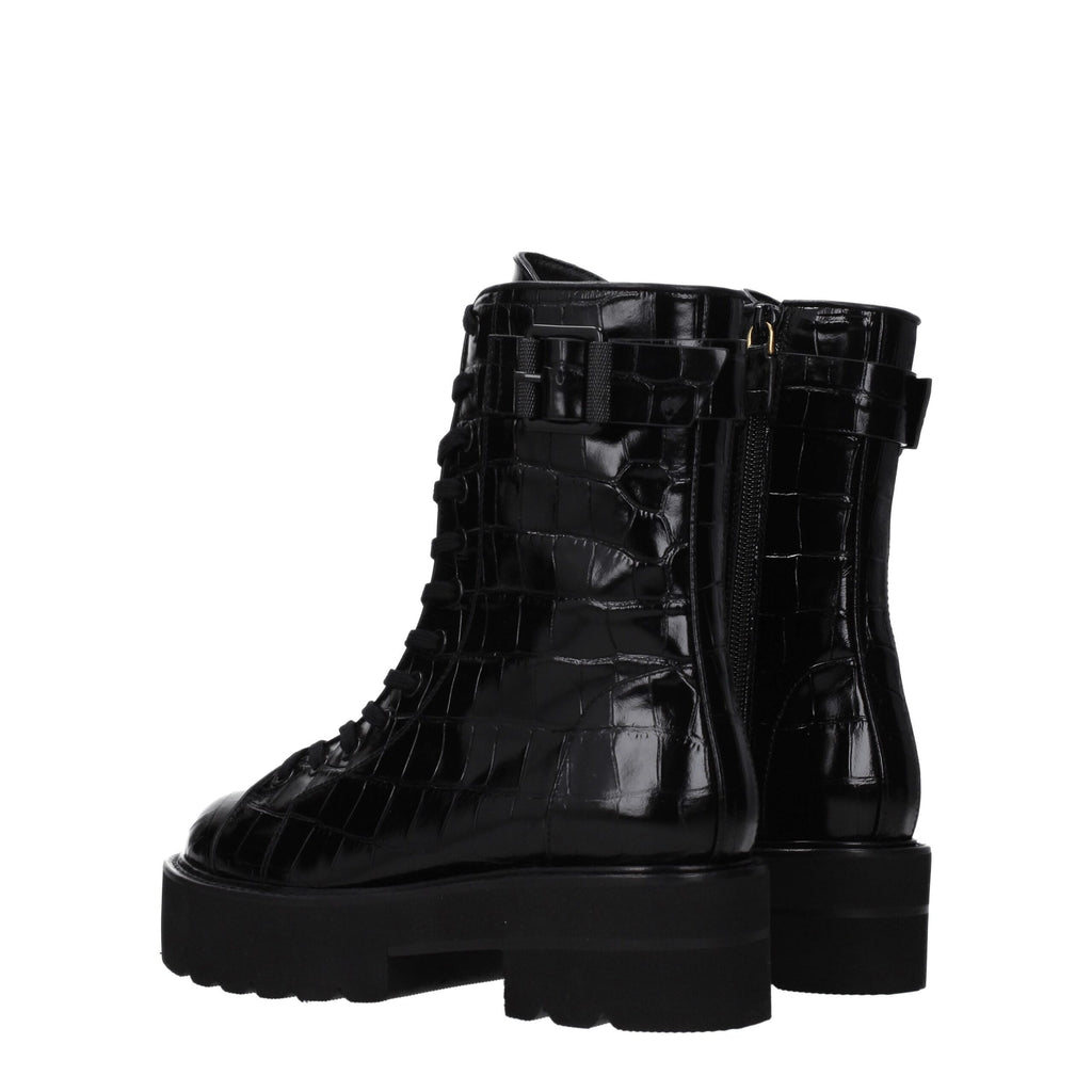 Stuart Weitzman – Schwarze Lederstiefelette