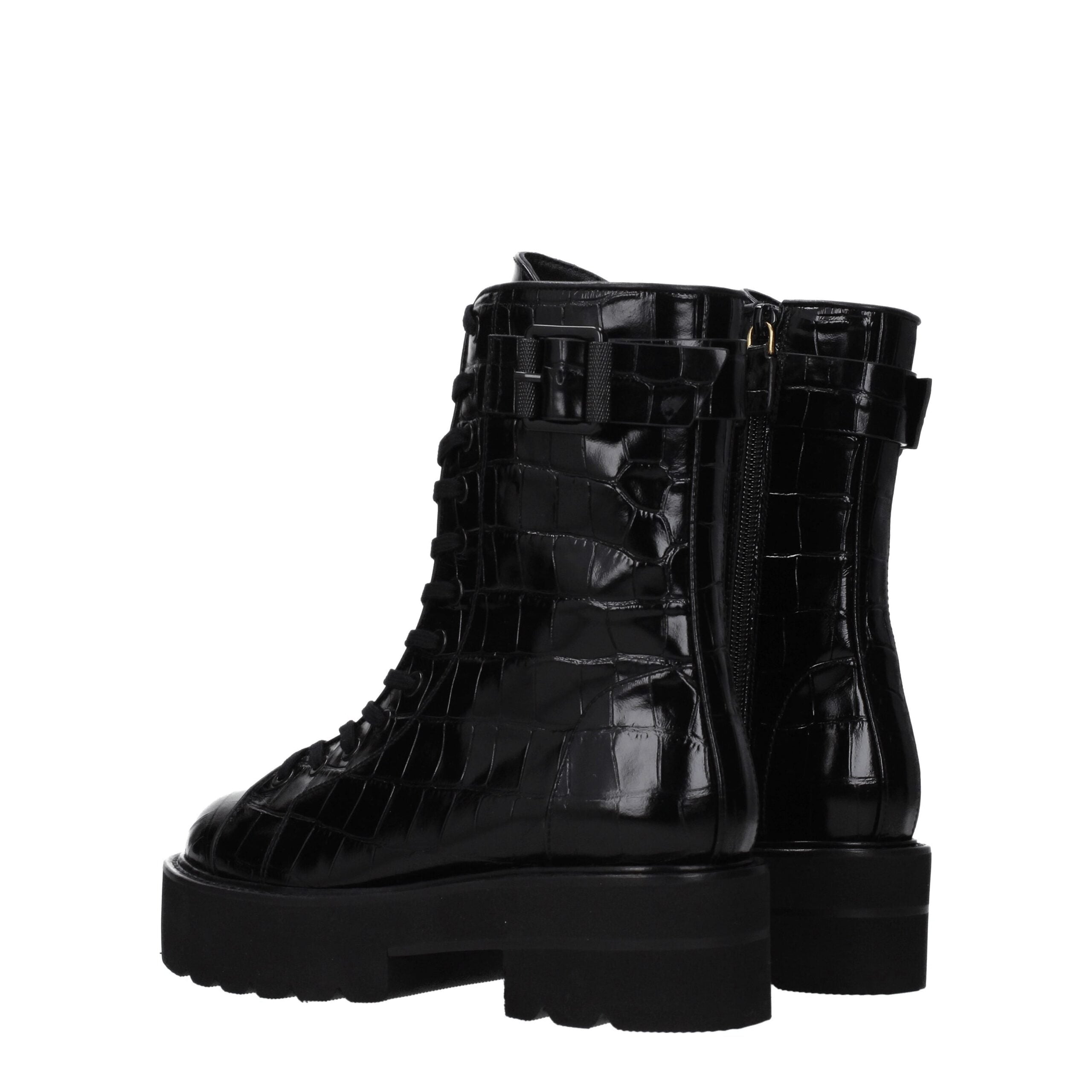 Stuart Weitzman – Schwarze Lederstiefelette