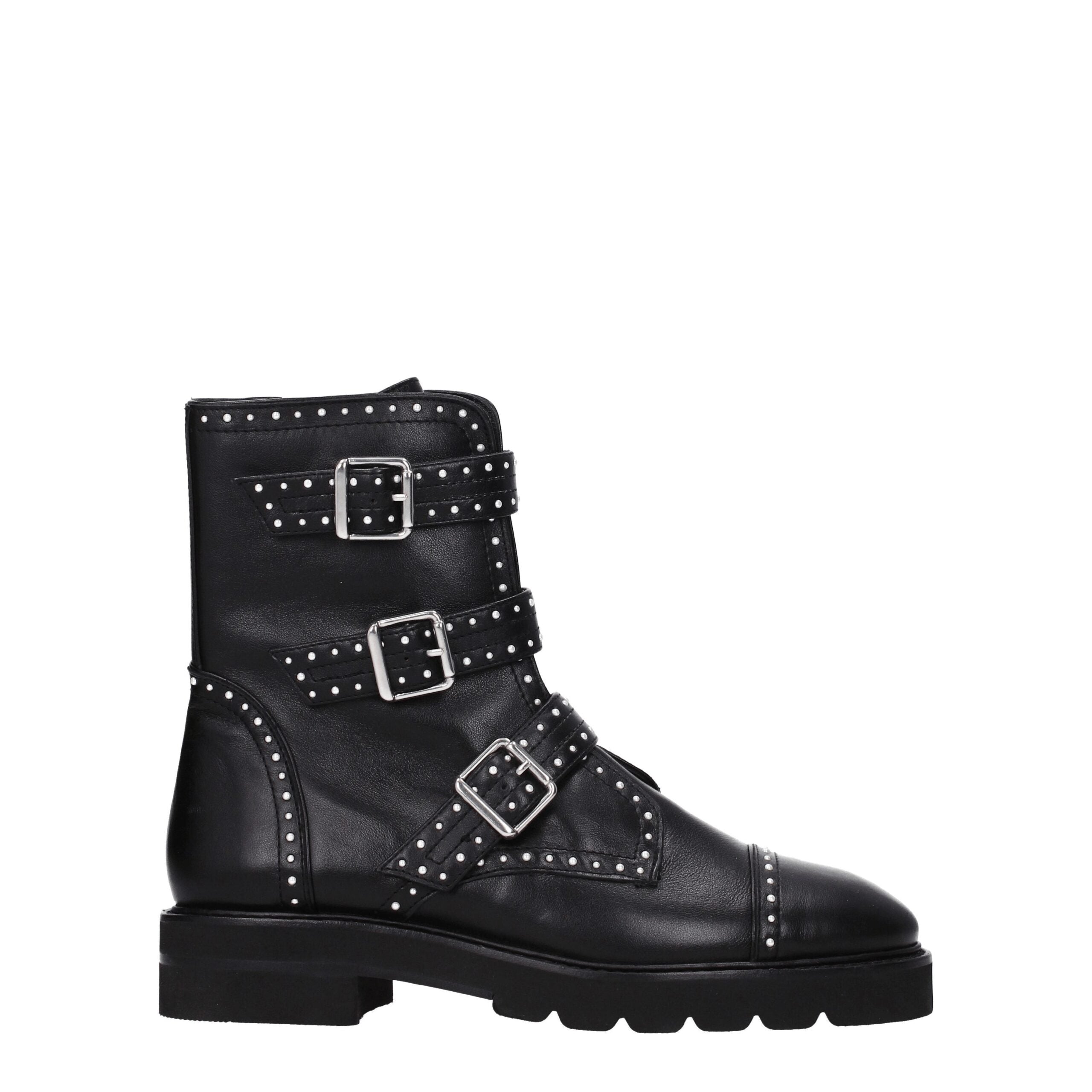Stuart Weitzman – Schwarze Lederstiefelette