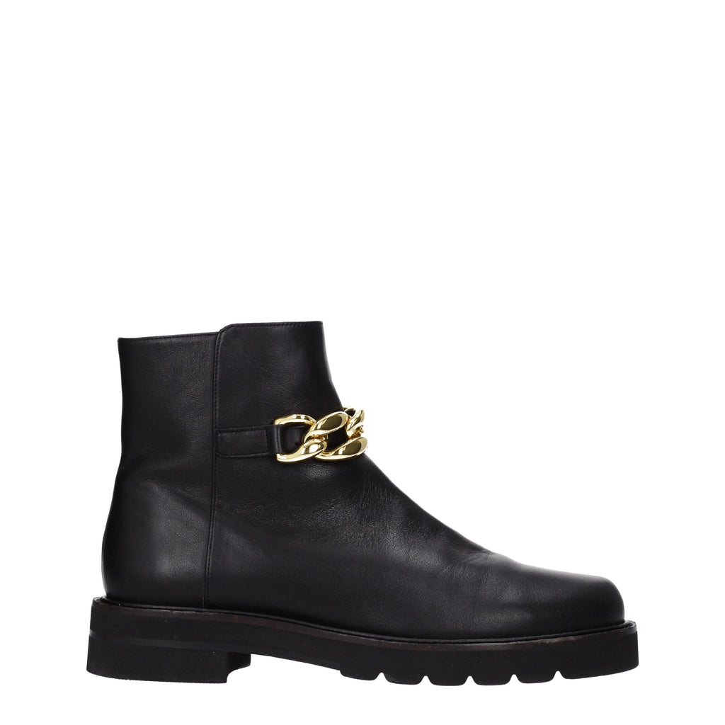 Stuart Weitzman – Schwarze Lederstiefelette