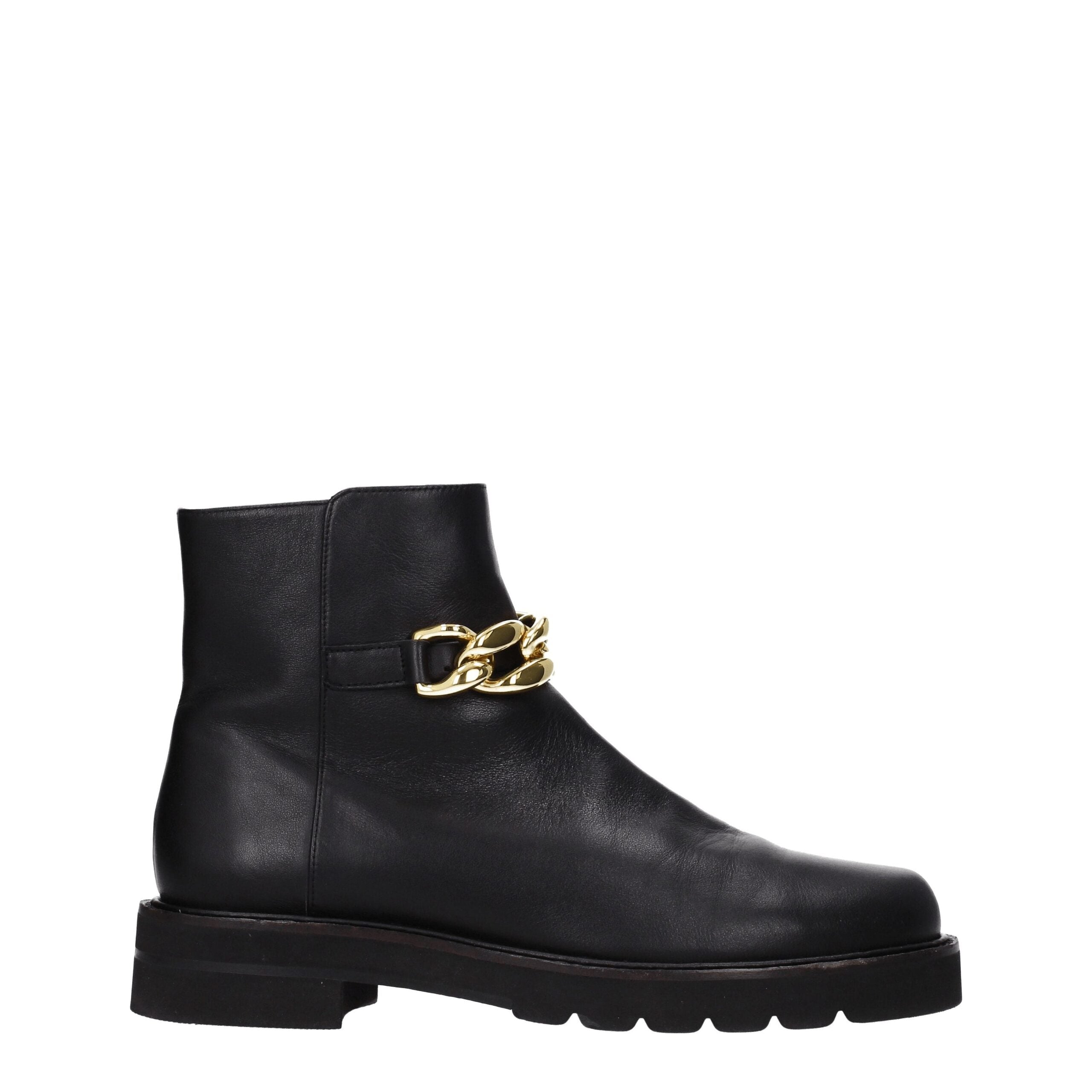 Stuart Weitzman – Schwarze Lederstiefelette