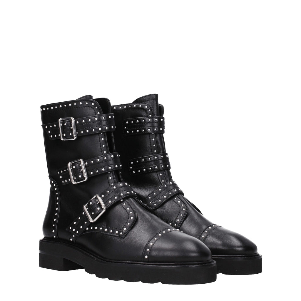 Stuart Weitzman – Schwarze Lederstiefelette