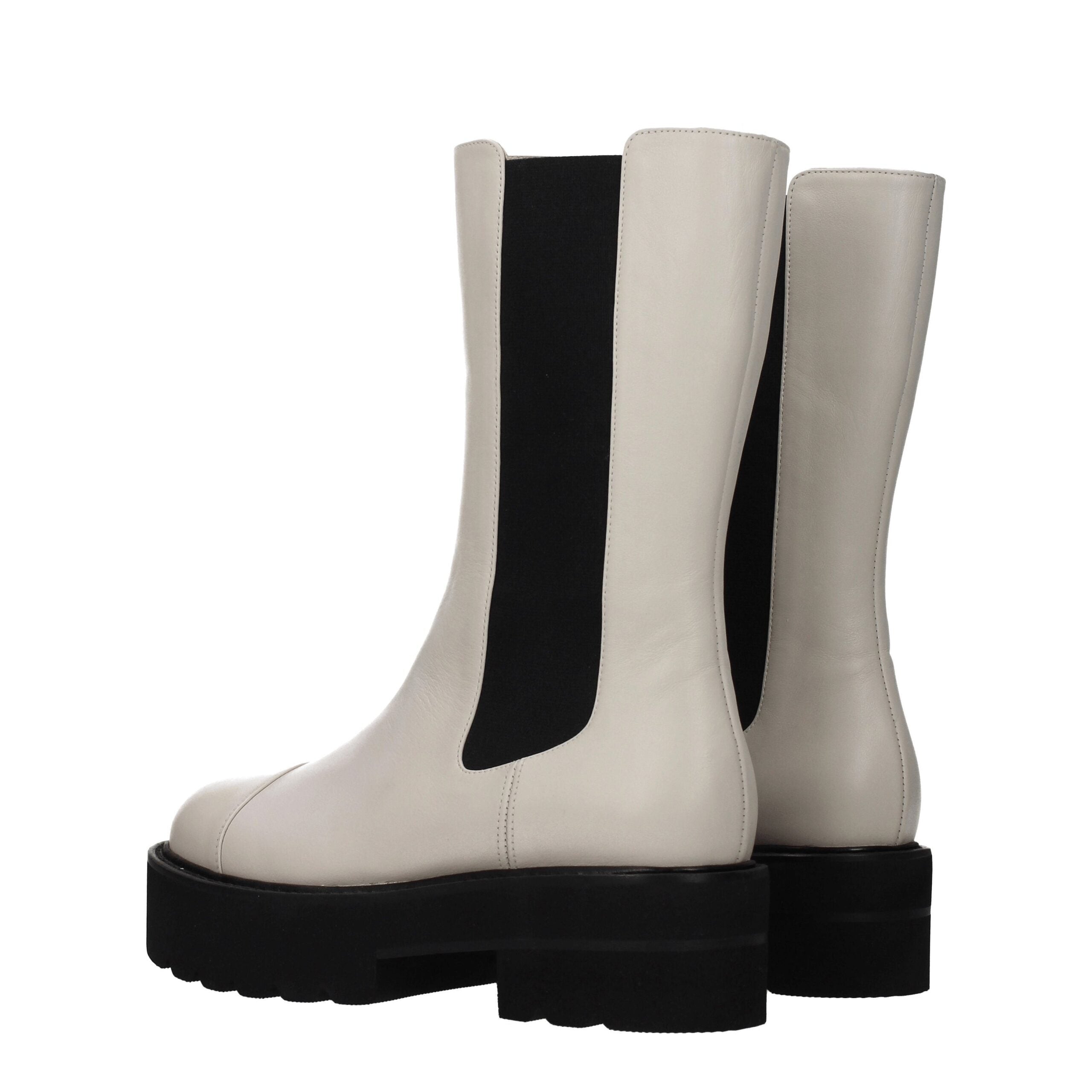 Stuart Weitzman Beige Lederstiefelette