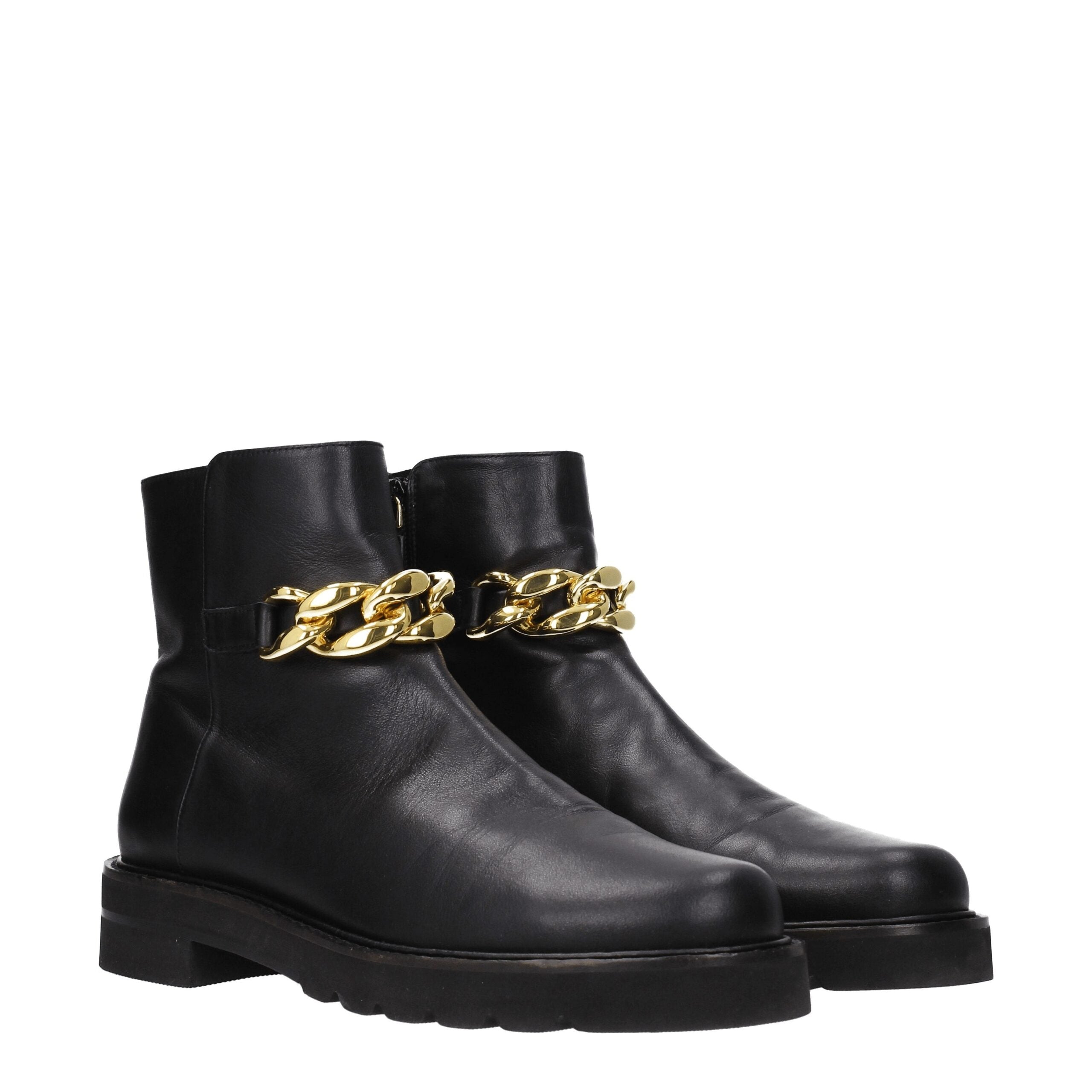 Stuart Weitzman – Schwarze Lederstiefelette