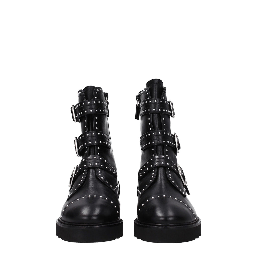 Stuart Weitzman – Schwarze Lederstiefelette