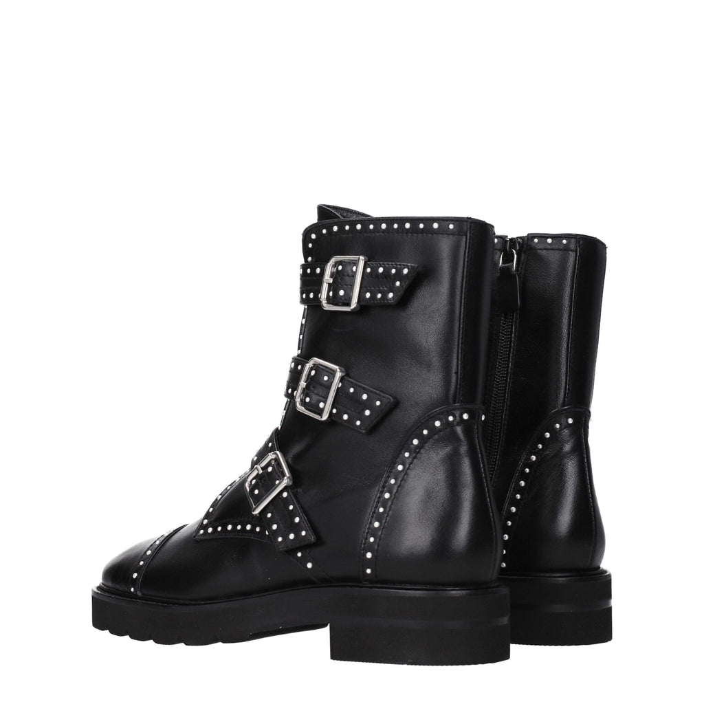 Stuart Weitzman – Schwarze Lederstiefelette