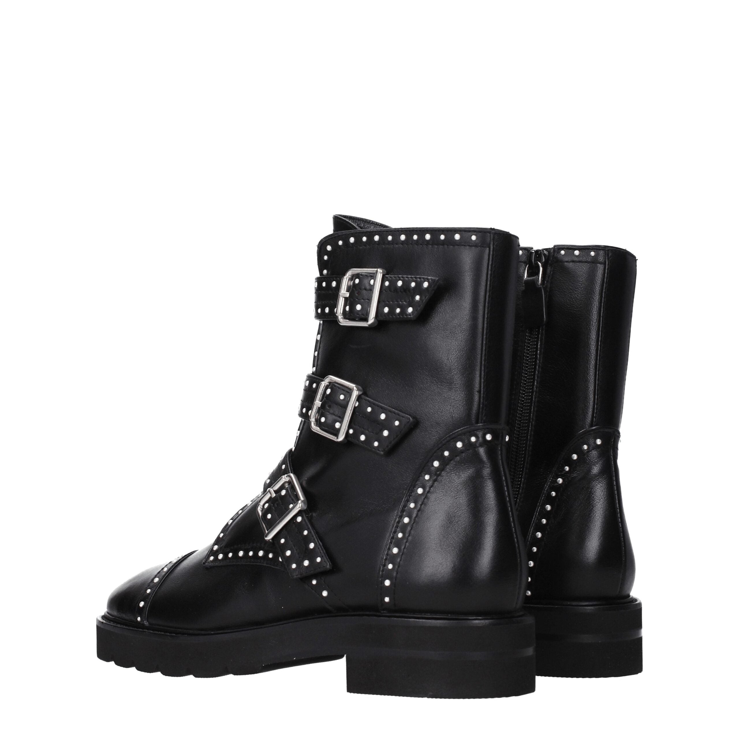 Stuart Weitzman – Schwarze Lederstiefelette