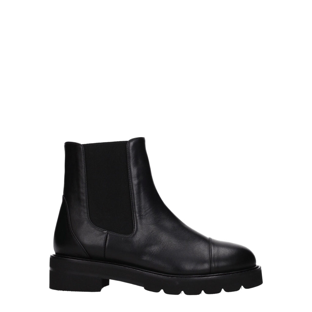 Stuart Weitzman – Schwarze Lederstiefelette