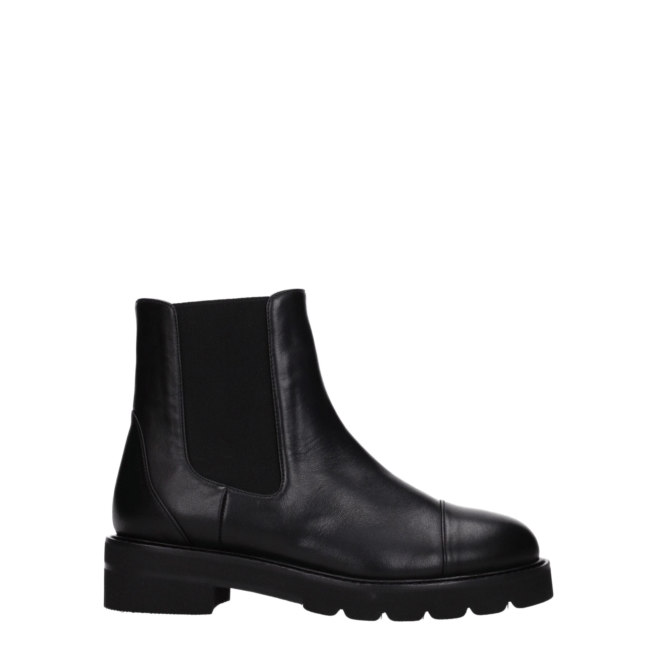 Stuart Weitzman – Schwarze Lederstiefelette