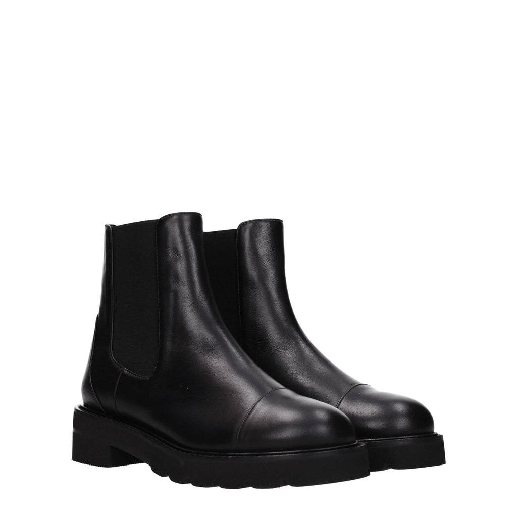 Stuart Weitzman – Schwarze Lederstiefelette