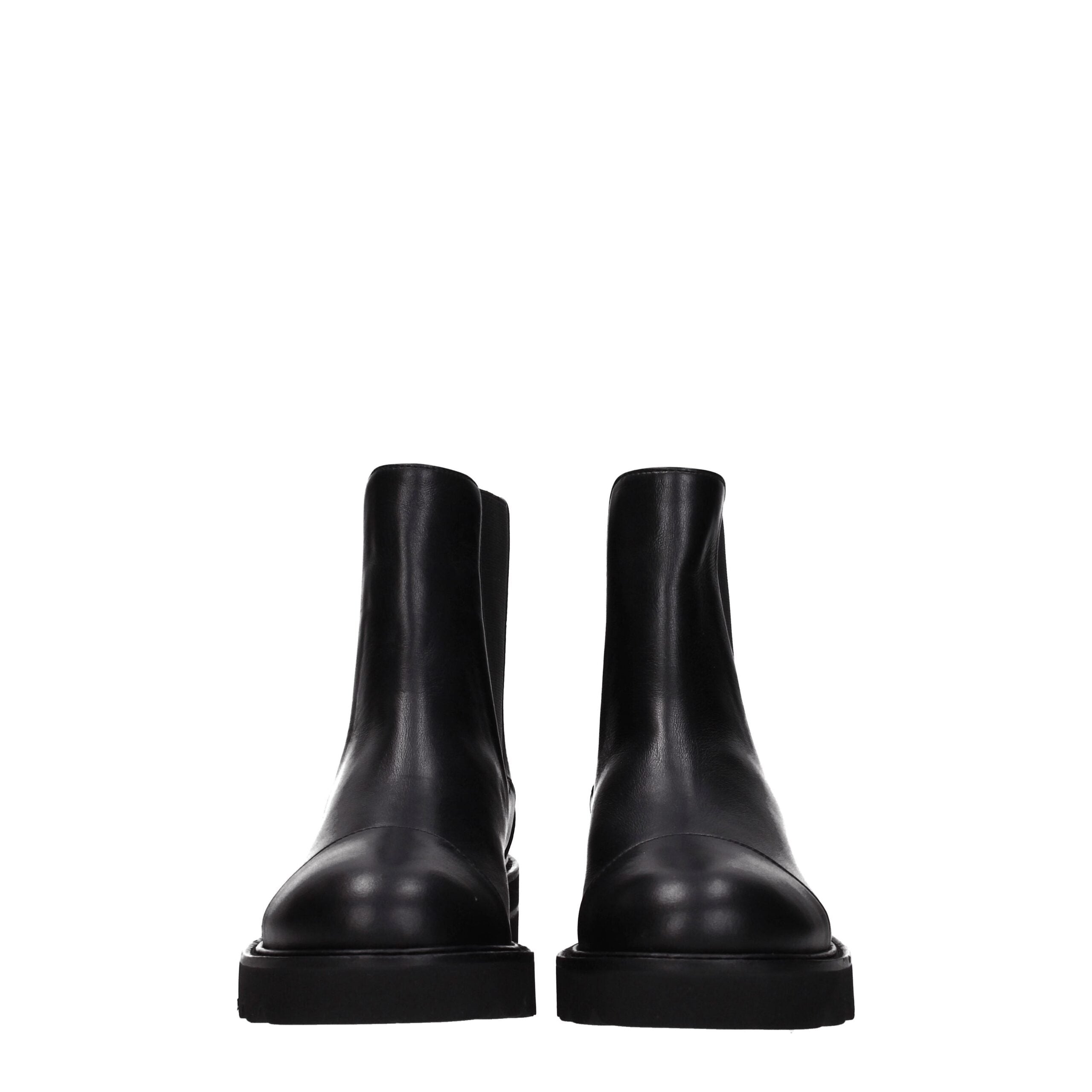 Stuart Weitzman – Schwarze Lederstiefelette