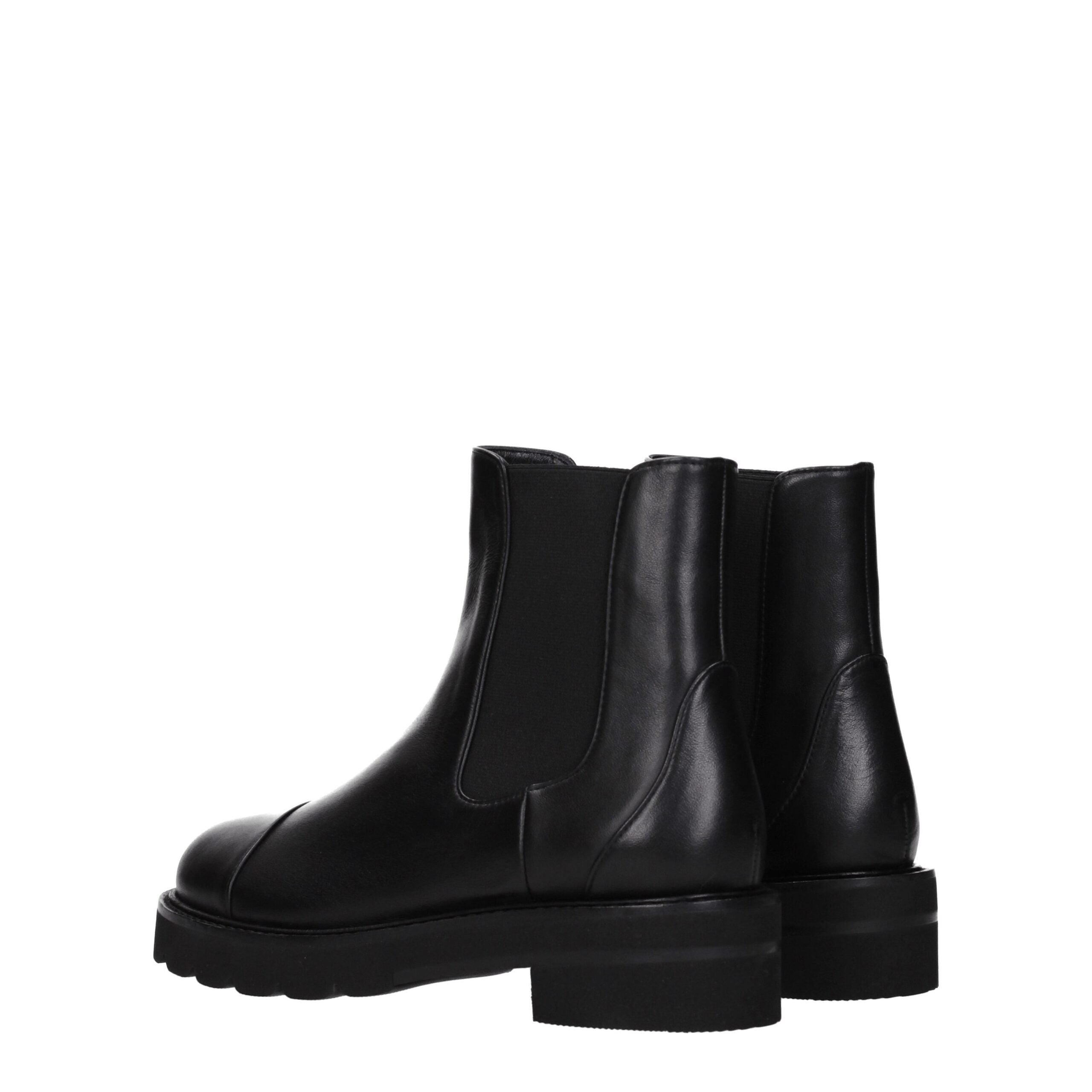 Stuart Weitzman – Schwarze Lederstiefelette