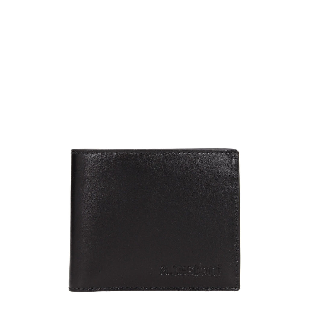 Testoni Schwarze Lederbrieftasche