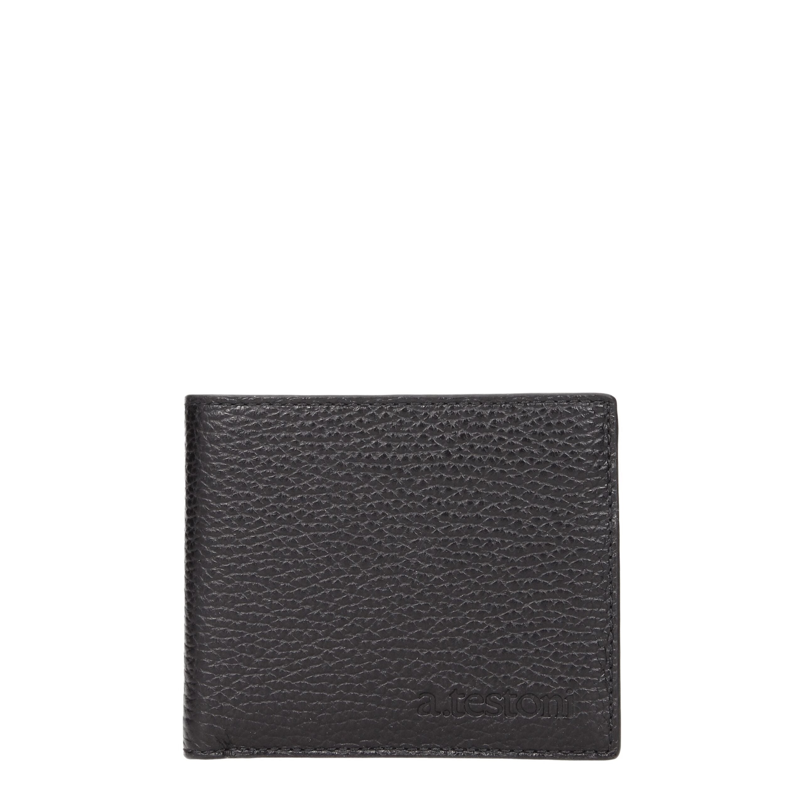 Testoni Schwarze Lederbrieftasche