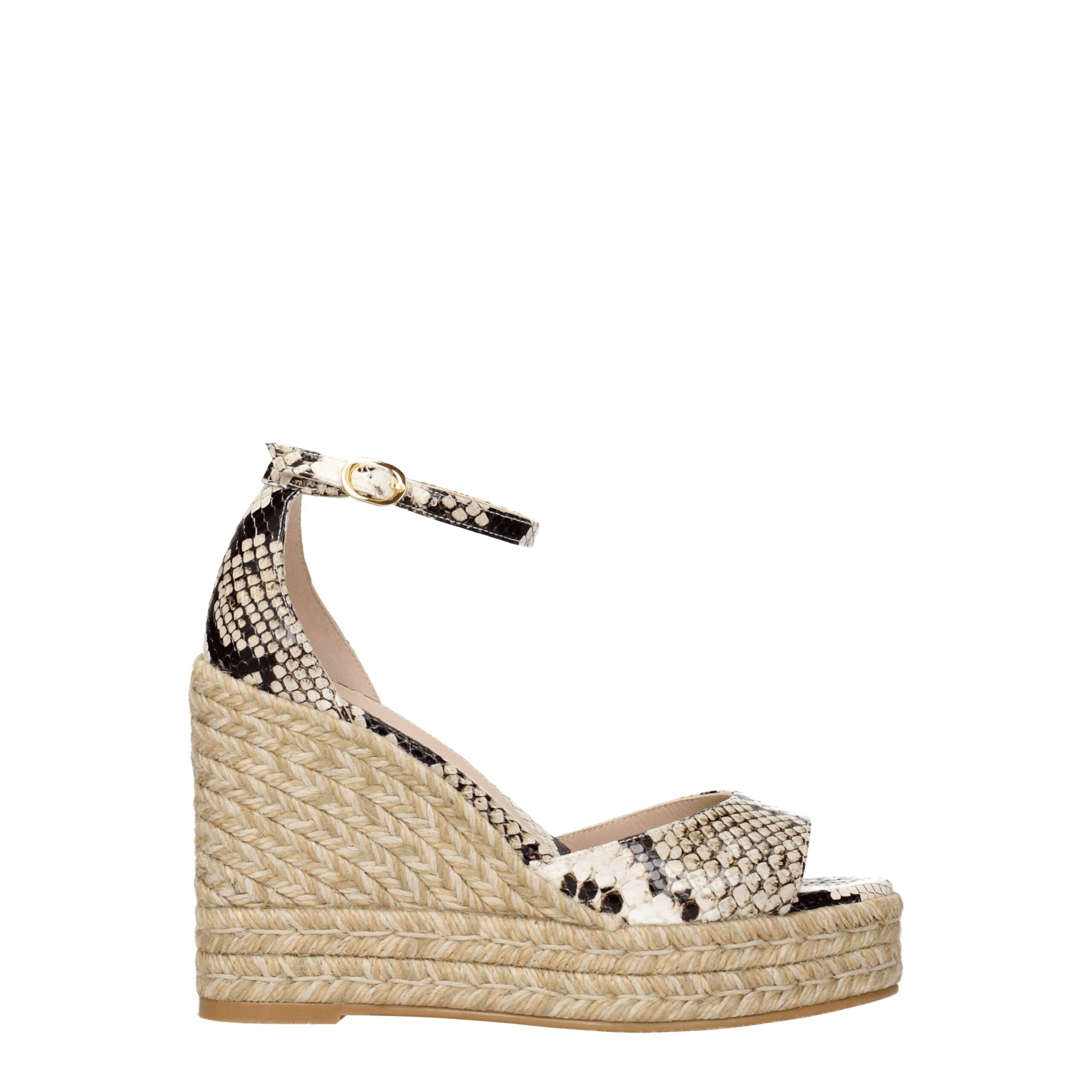 Stuart Weitzman – Beigefarbener Lederkeil
