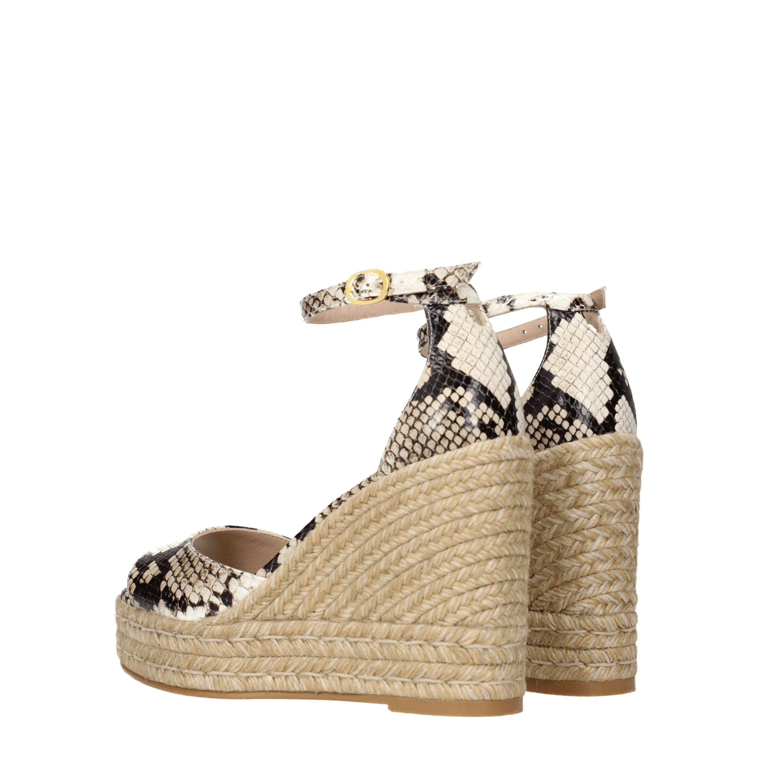 Stuart Weitzman – Beigefarbener Lederkeil