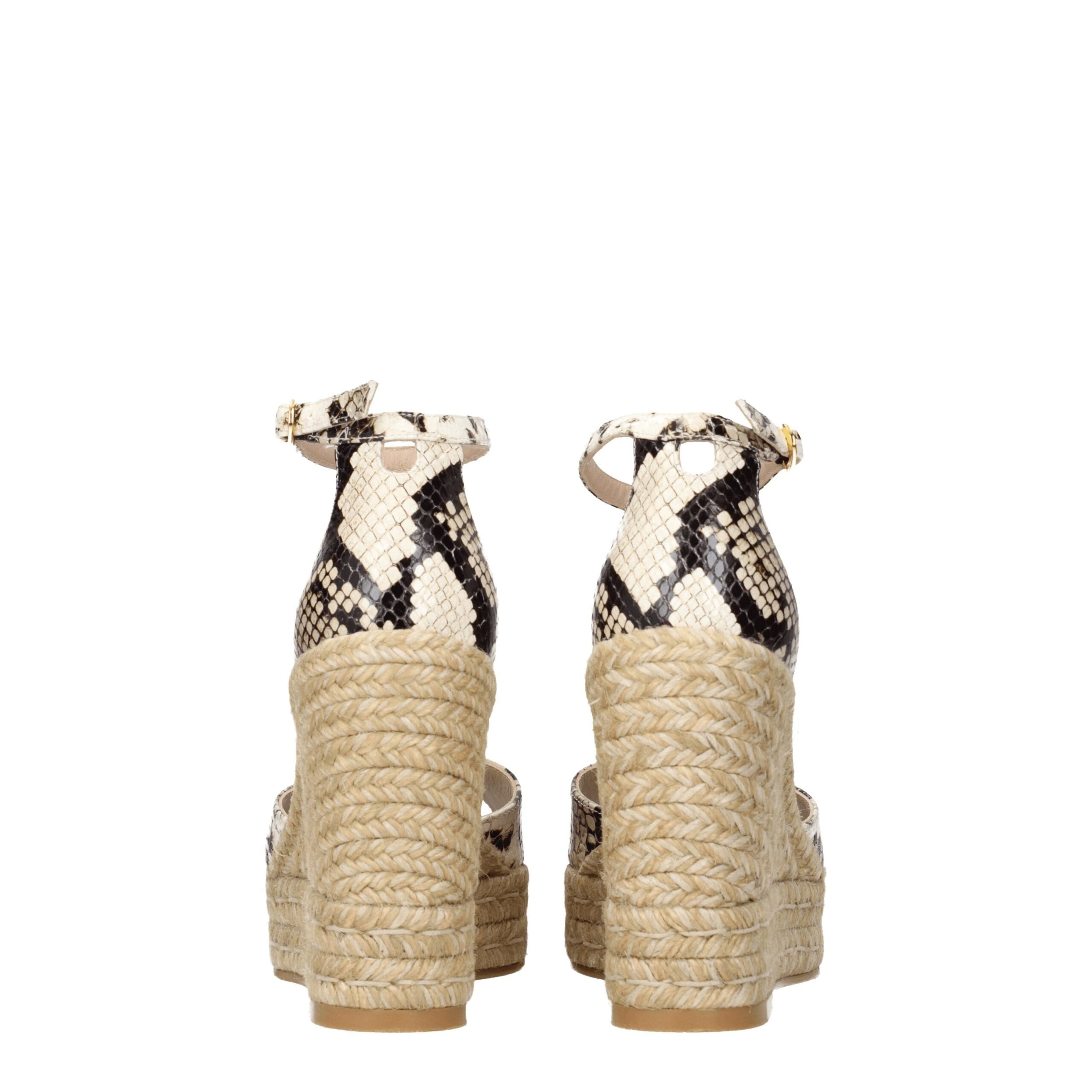 Stuart Weitzman – Beigefarbener Lederkeil