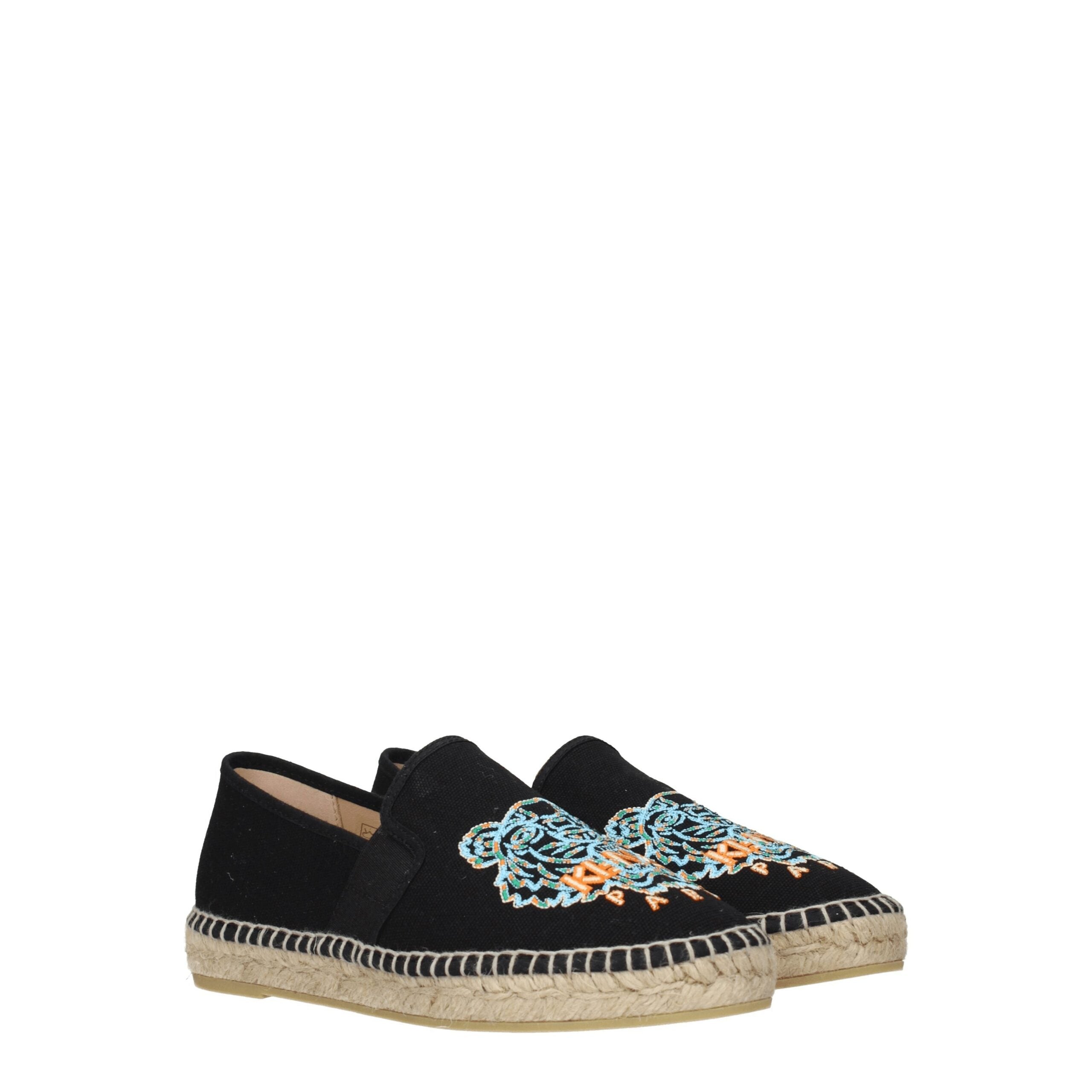Kenzo Schwarze Stoff-Espadrilles
