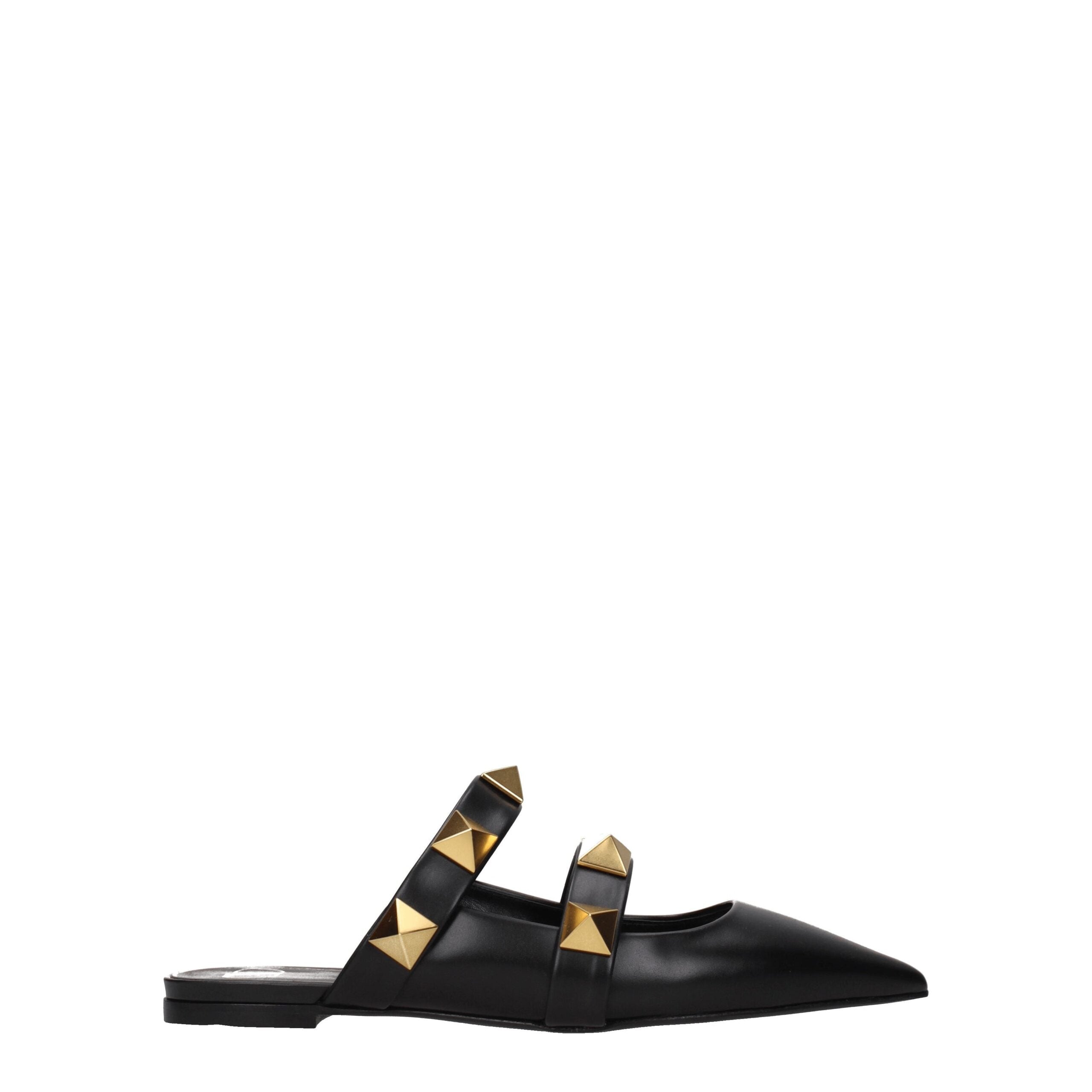 Schwarze Ledersandale von Valentino Garavani