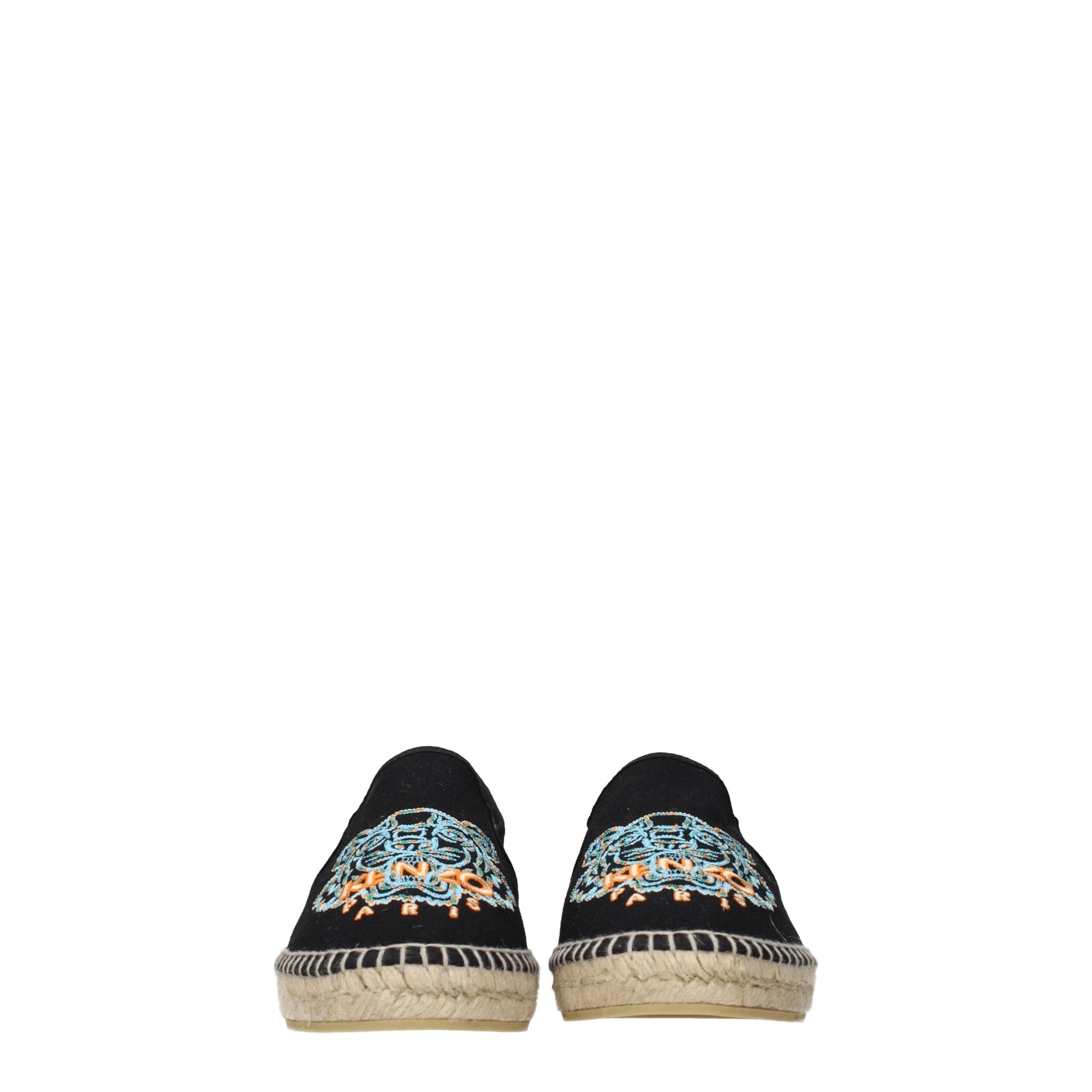 Kenzo Schwarze Stoff-Espadrilles