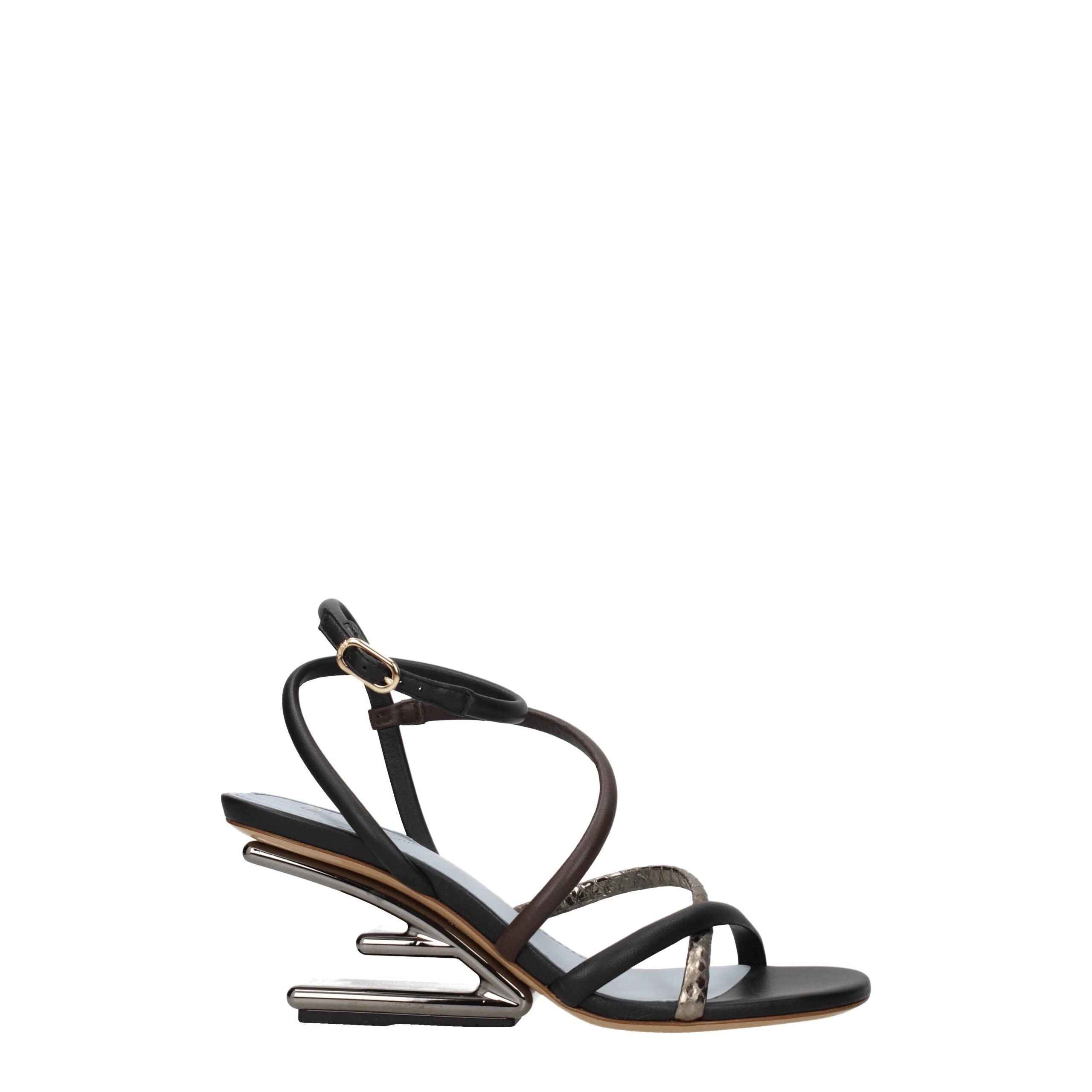 Fendi Mehrfarbige Ledersandale