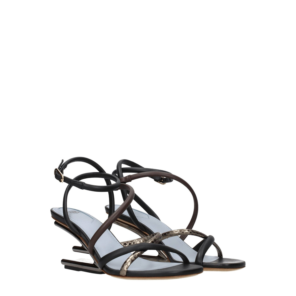 Fendi Mehrfarbige Ledersandale
