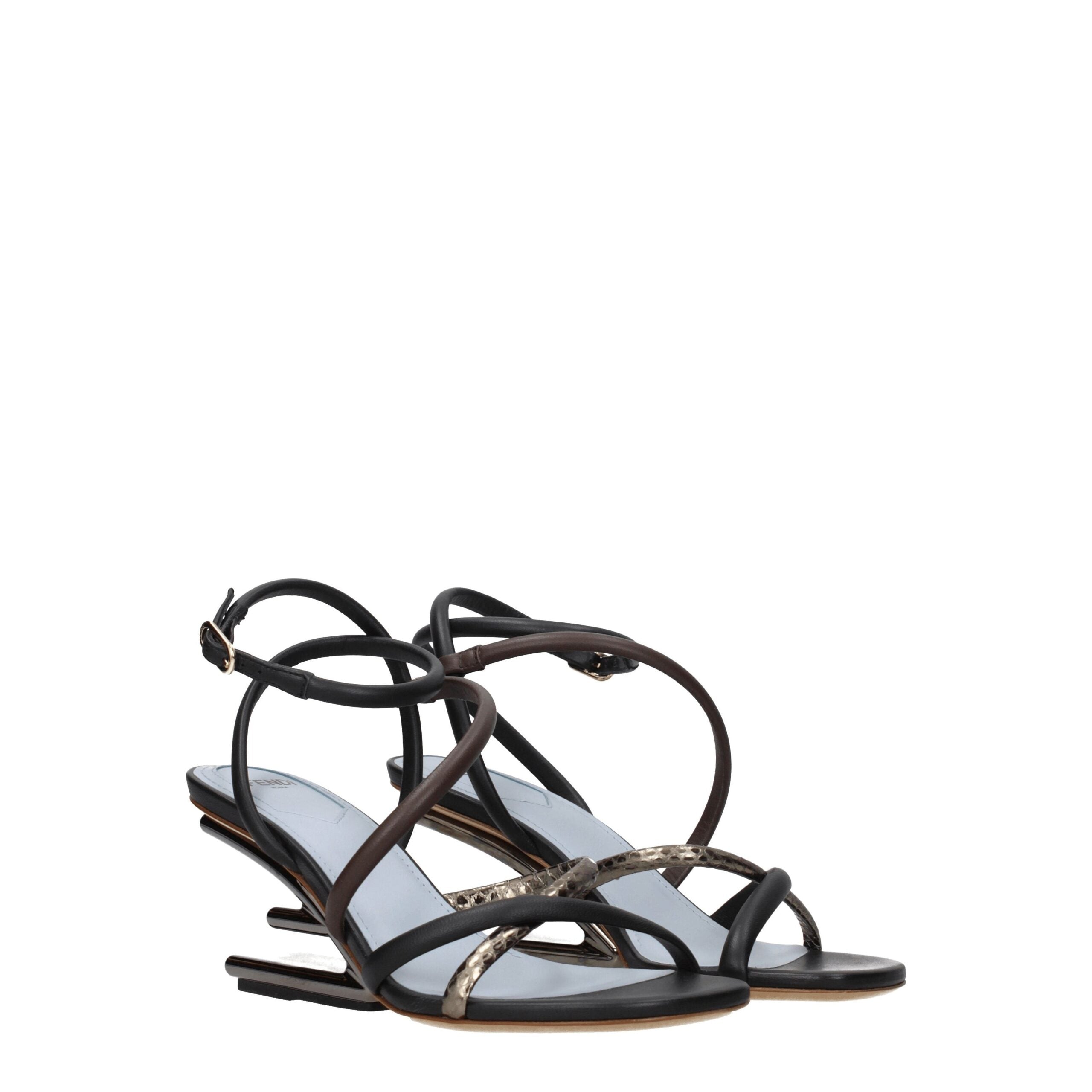 Fendi Mehrfarbige Ledersandale