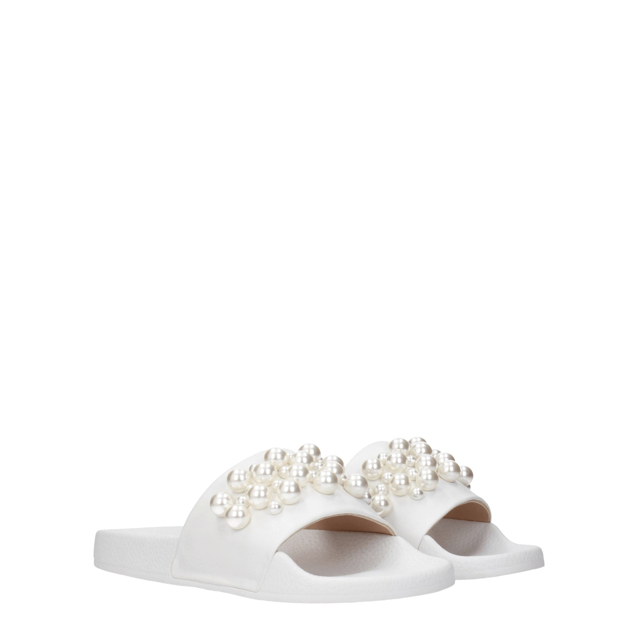 Stuart Weitzman – Weiße Lederslipper