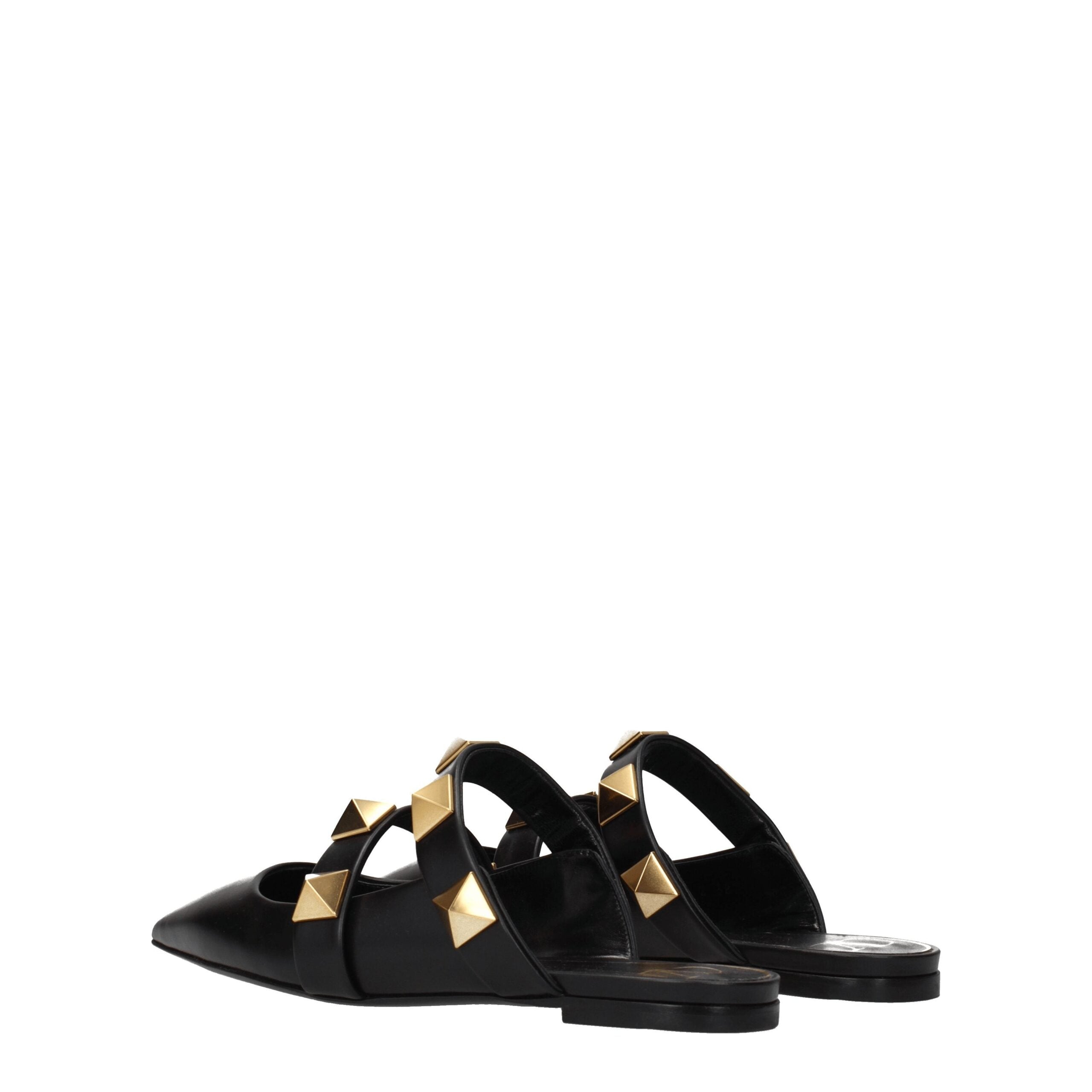 Schwarze Ledersandale von Valentino Garavani