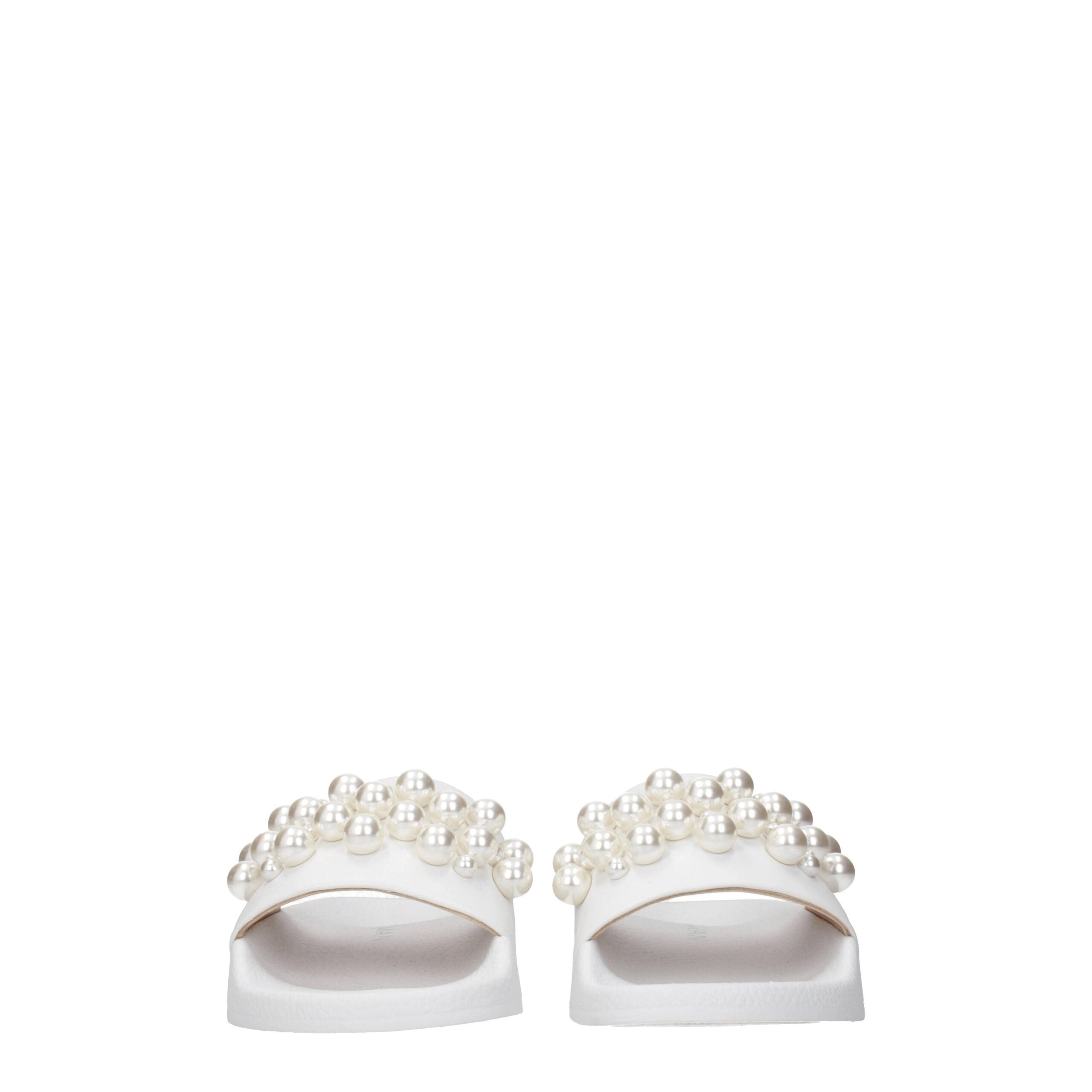 Stuart Weitzman – Weiße Lederslipper